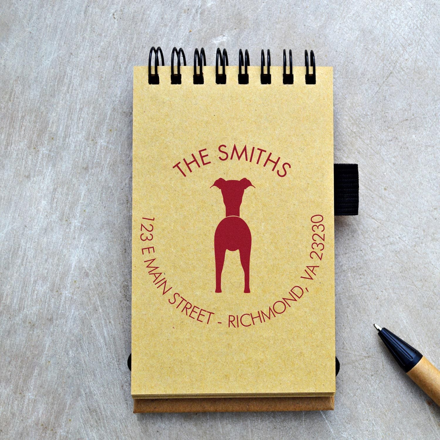 Wood Handle Italian Greyhound Custom Return Address Stamp for Envelopes - Engineer Seal Stamps