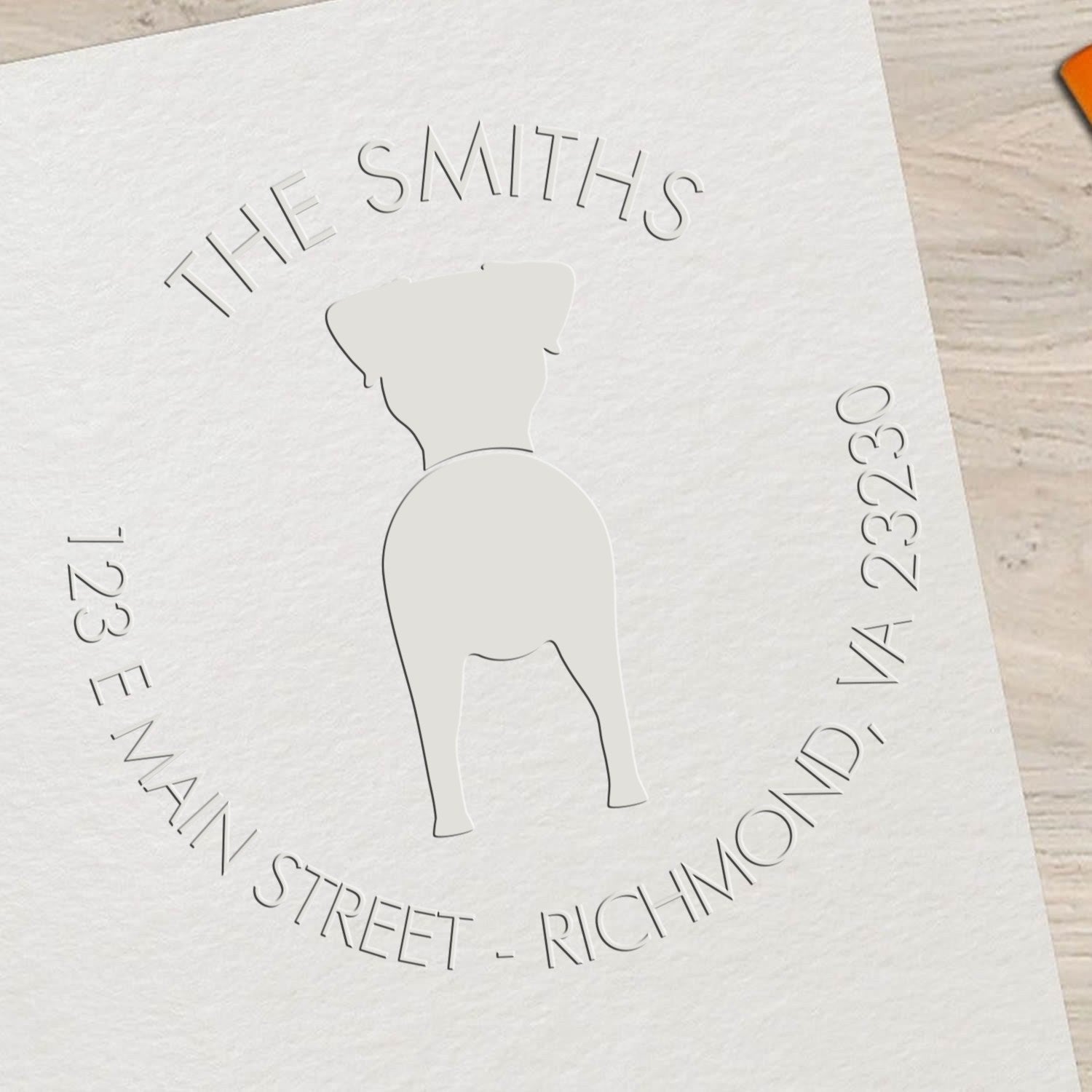 Desk Jack Russell Terrier Customizable Mail Address Embosser - Engineer Seal Stamps