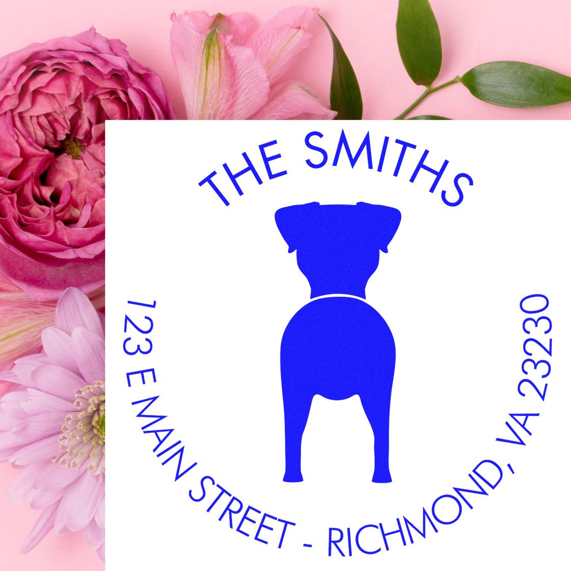 Slim Pre-Inked Jack Russell Terrier Customized Return Address Rubber Stamp - Engineer Seal Stamps