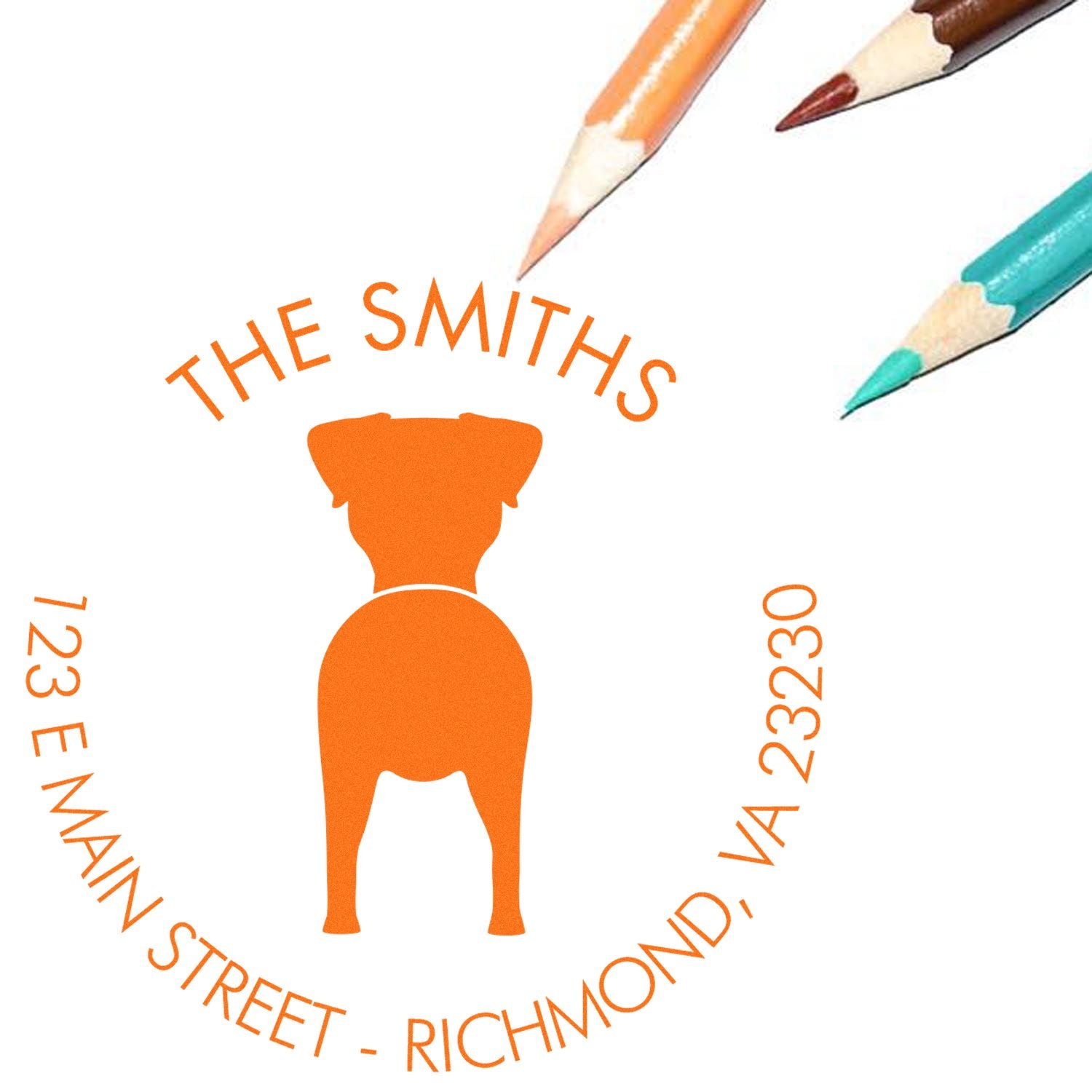 Slim Pre-Inked Jack Russell Terrier Customized Return Address Rubber Stamp - Engineer Seal Stamps