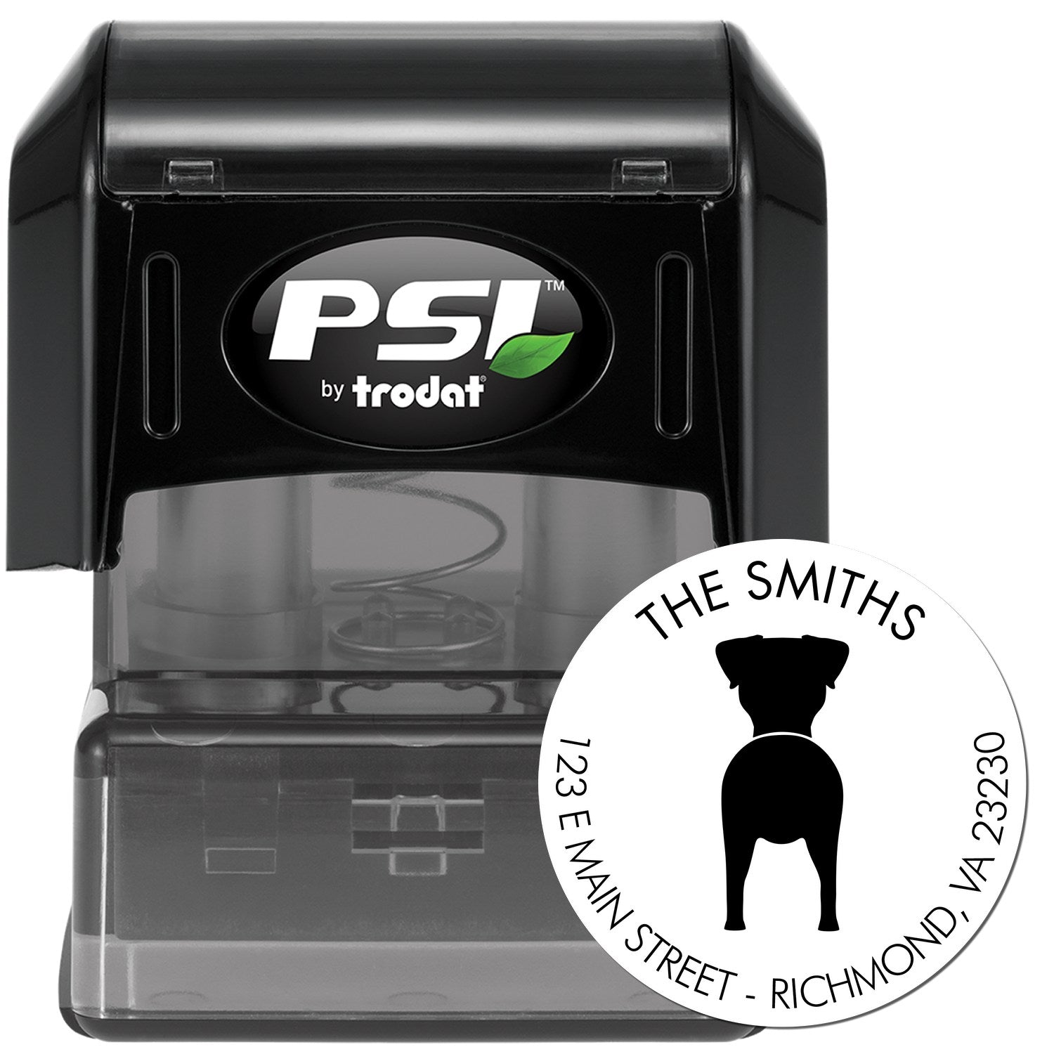 PSI Pre-Inked Jack Russell Terrier Name and Address Stamper - Engineer Seal Stamps