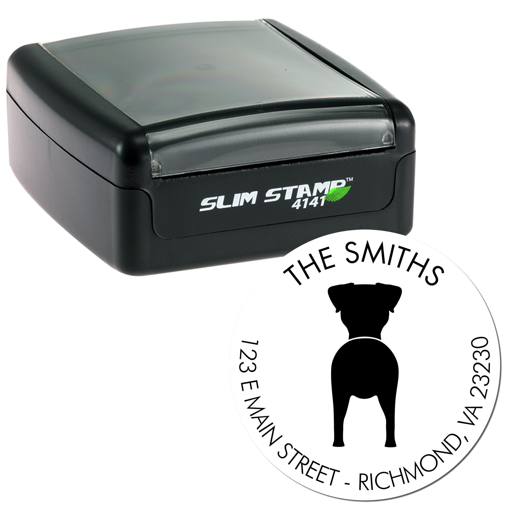 Slim Pre-Inked Jack Russell Terrier Customized Return Address Rubber Stamp - Engineer Seal Stamps