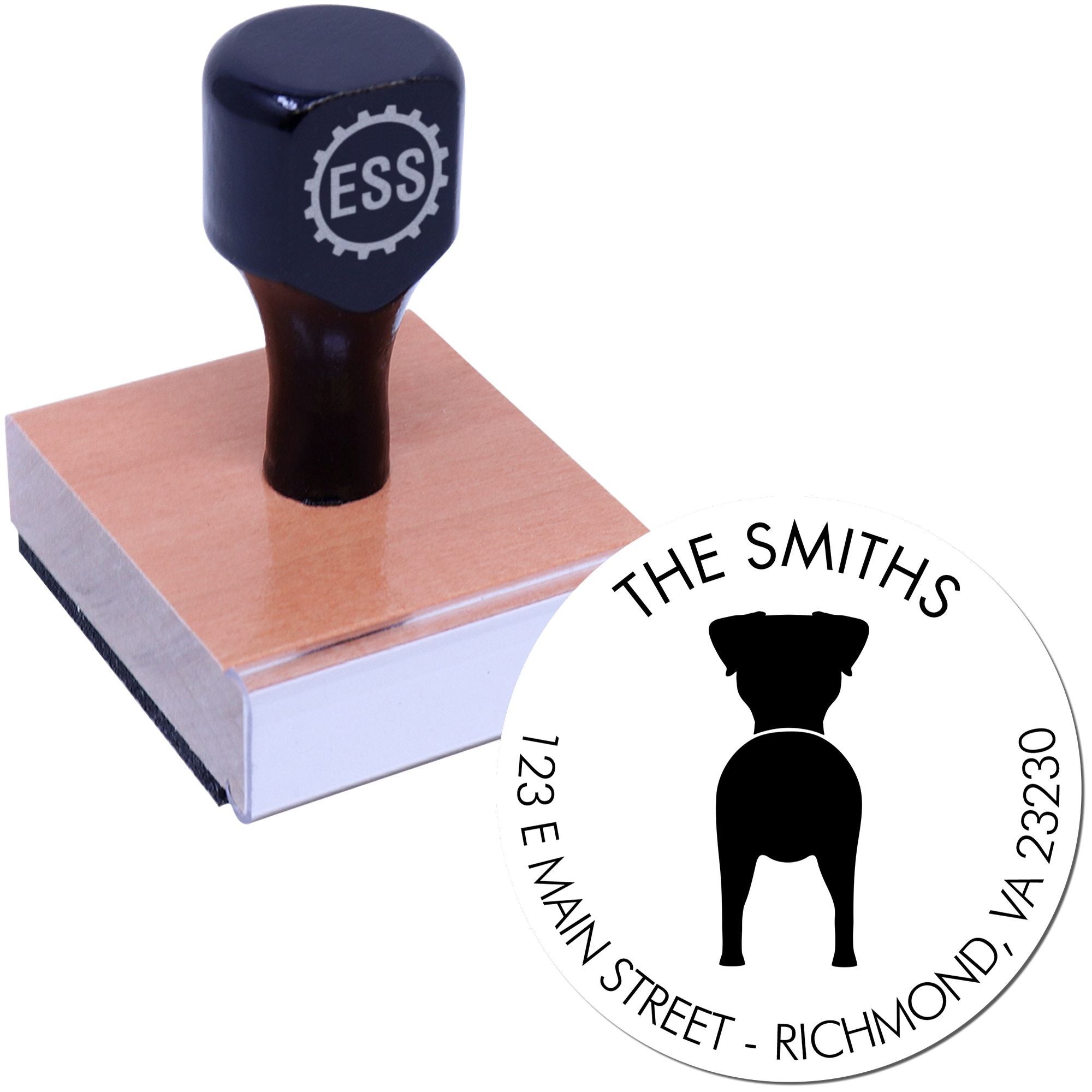 Wood Handle Jack Russell Terrier Custom Return Address Stamp for Envelopes - Engineer Seal Stamps