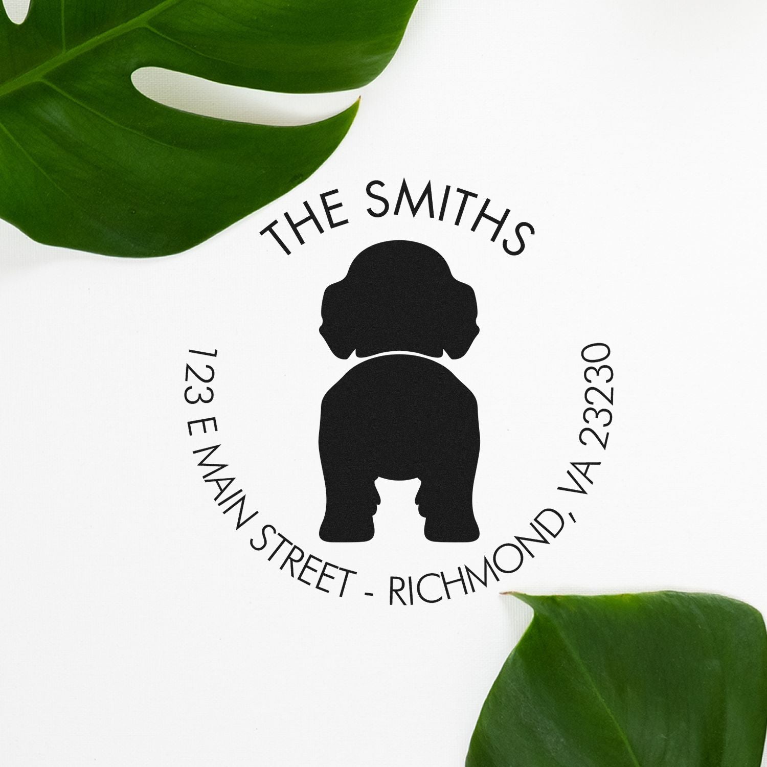 Slim Pre-Inked Labradoodle Customized Name and Address Stamp - Engineer Seal Stamps