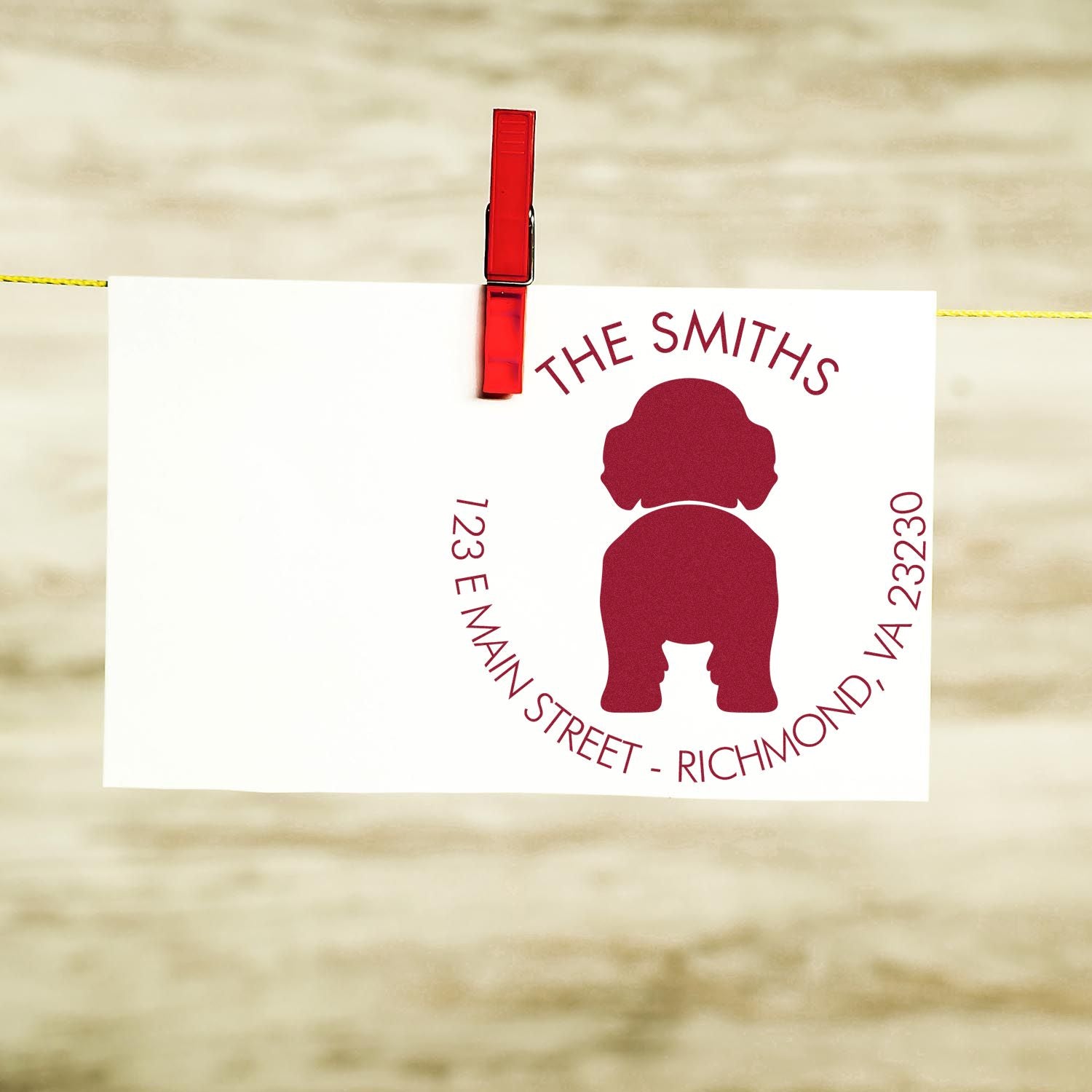 Slim Pre-Inked Labradoodle Customized Name and Address Stamp - Engineer Seal Stamps