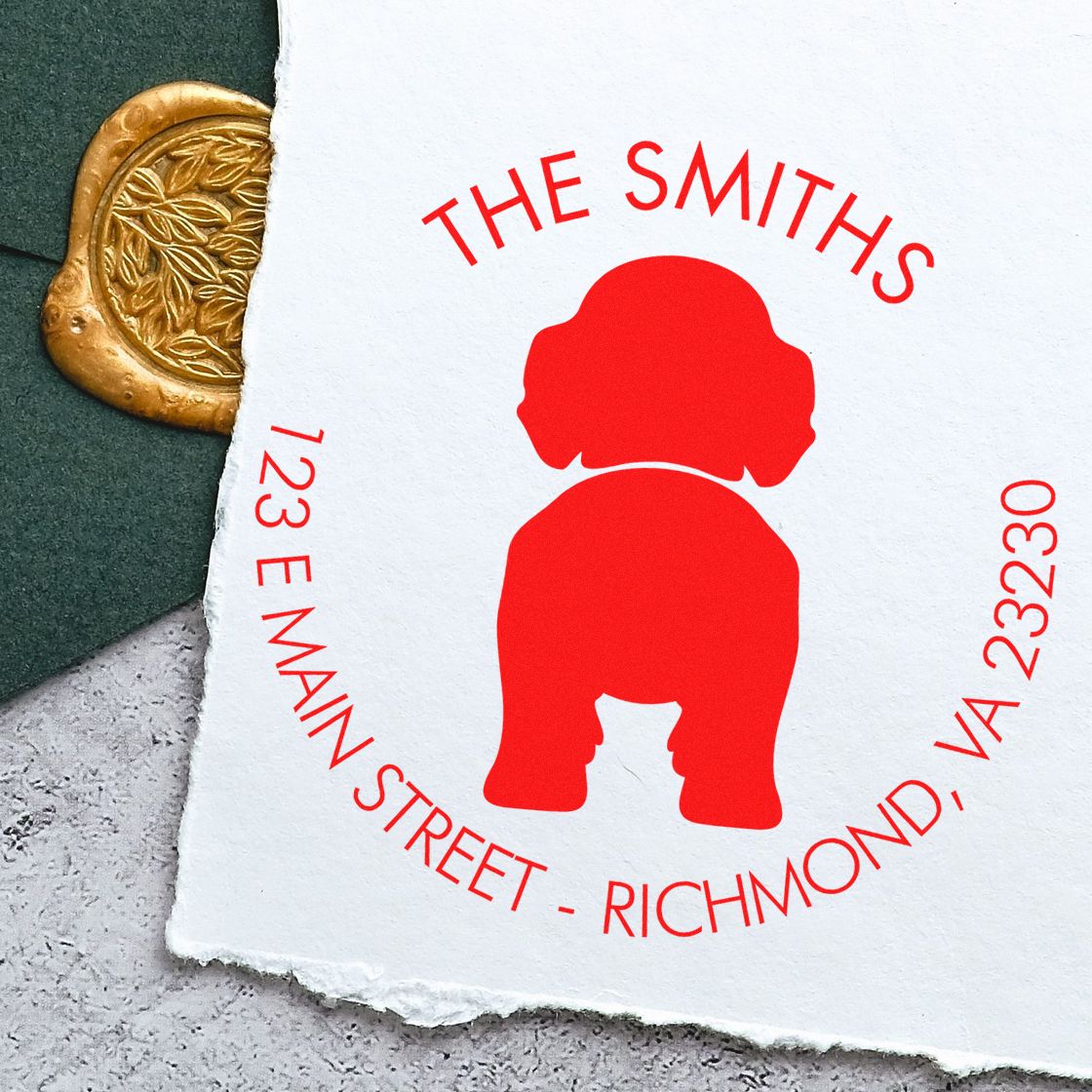 Slim Pre-Inked Labradoodle Customized Name and Address Stamp - Engineer Seal Stamps