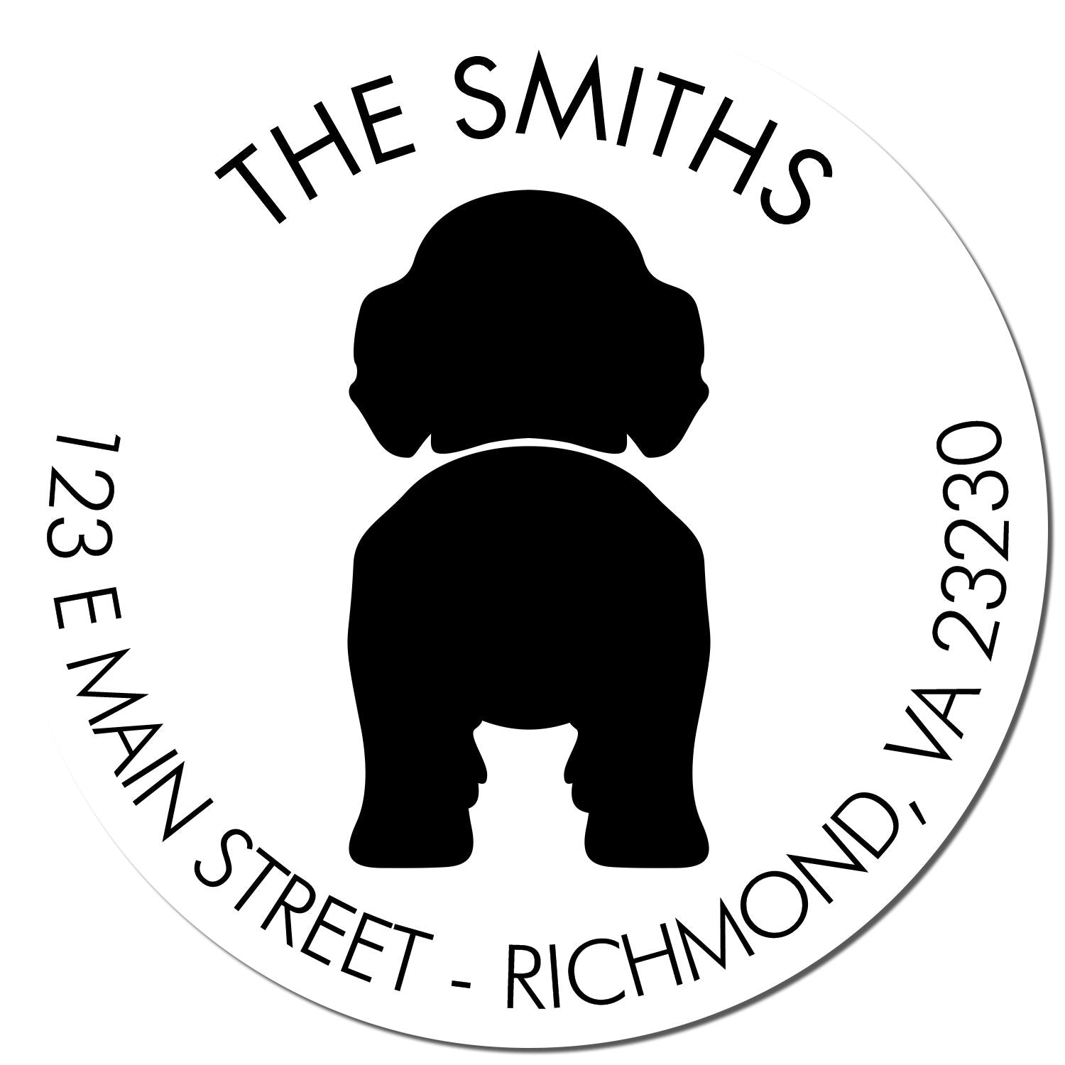 Slim Pre-Inked Labradoodle Customized Name and Address Stamp - Engineer Seal Stamps