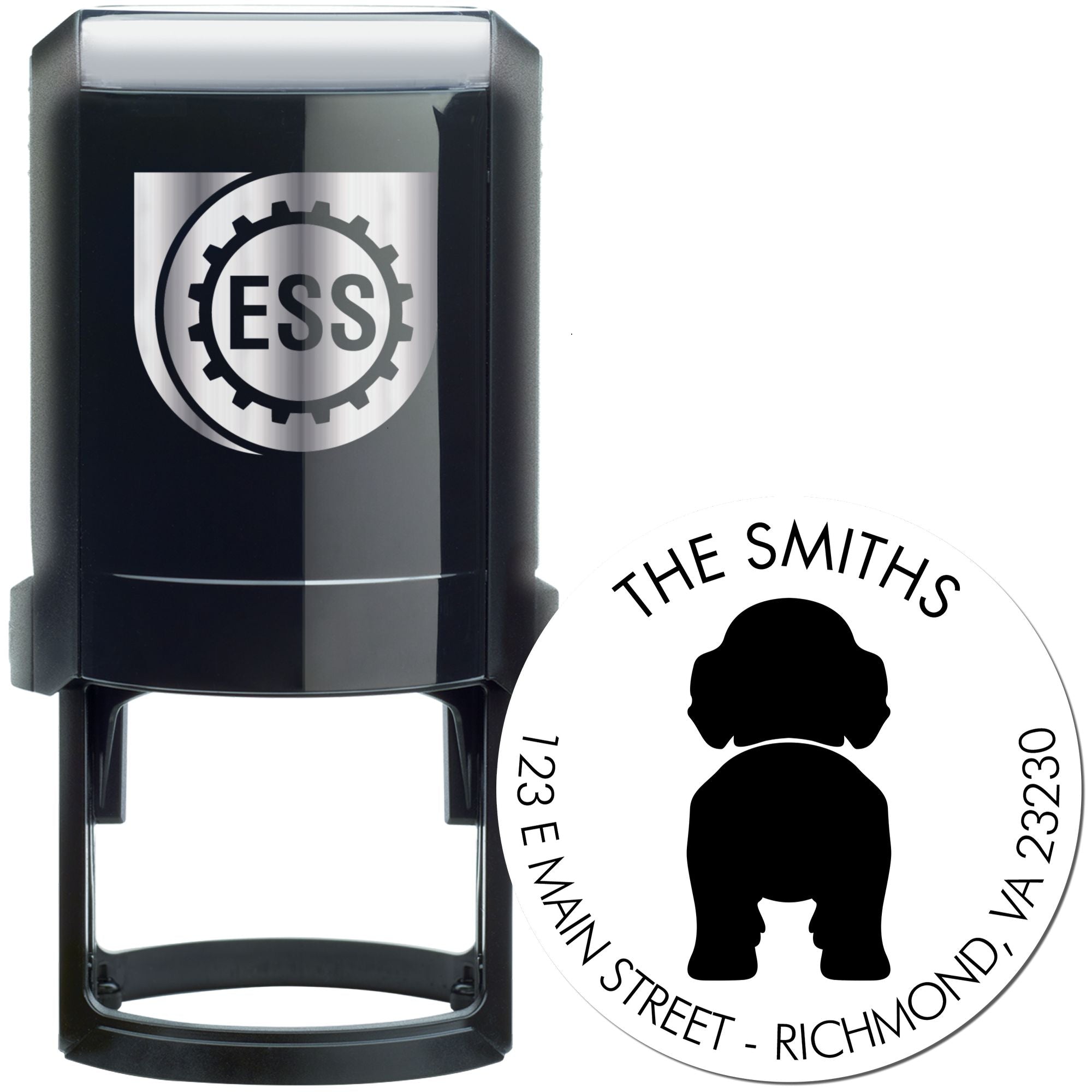 Self-Inking Labradoodle Custom-Made Name and Address Rubber Stamp - Engineer Seal Stamps
