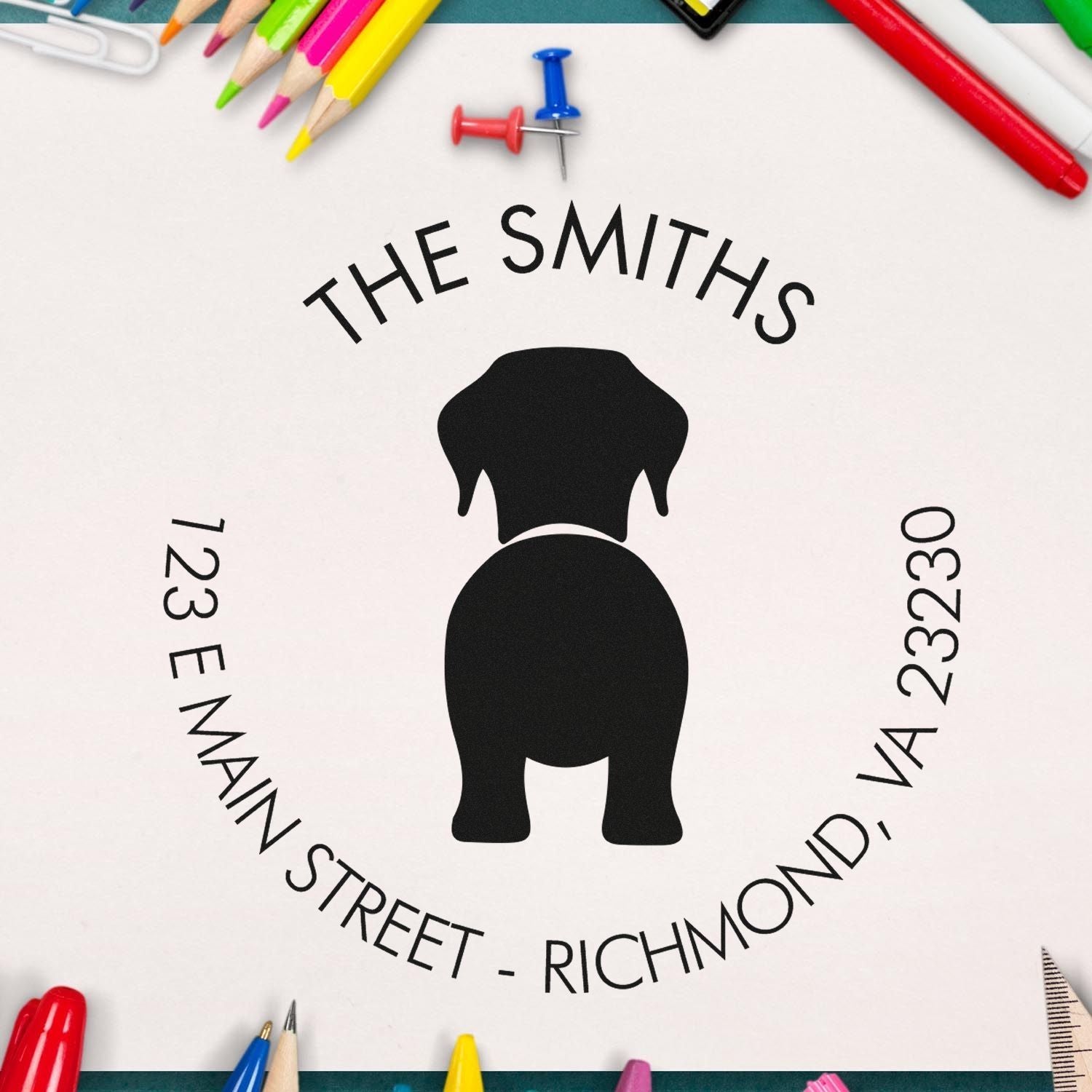 Self-Inking Labrador Custom-Made Name and Address Rubber Stamp - Engineer Seal Stamps