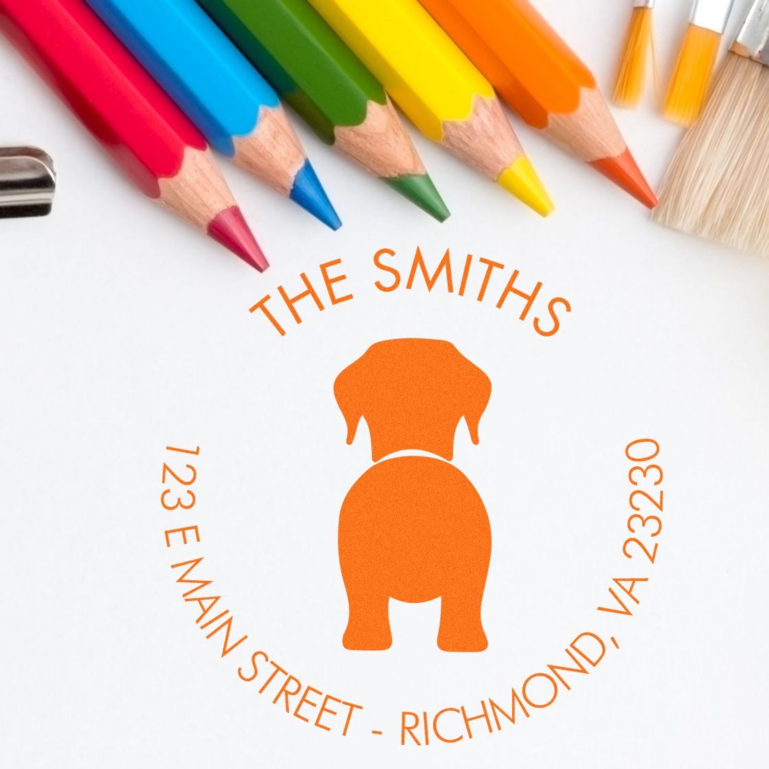 Slim Pre-Inked Labrador Customized Name and Address Rubber Stamp - Engineer Seal Stamps