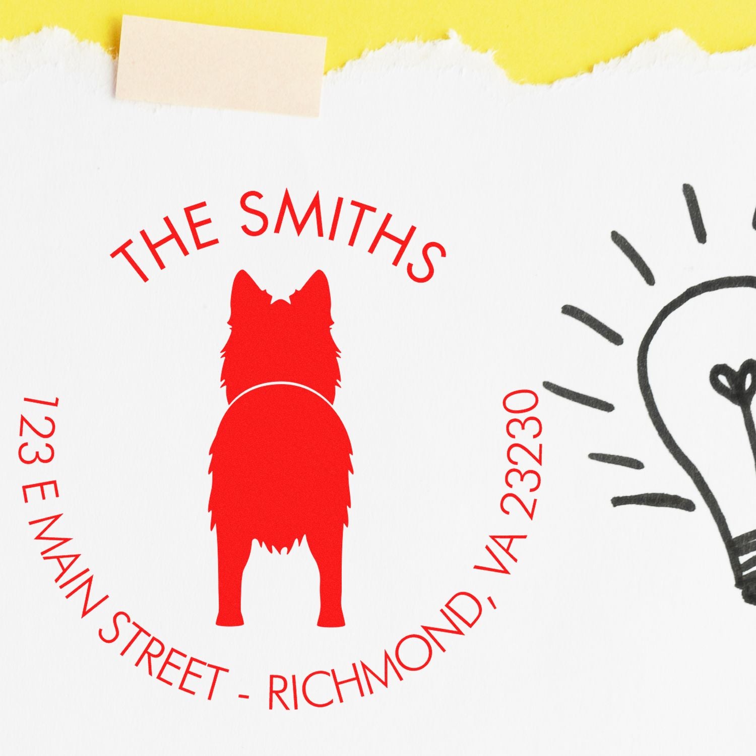 PSI Pre-Inked Long Haired German Shepherd New Address Rubber Stamp - Engineer Seal Stamps