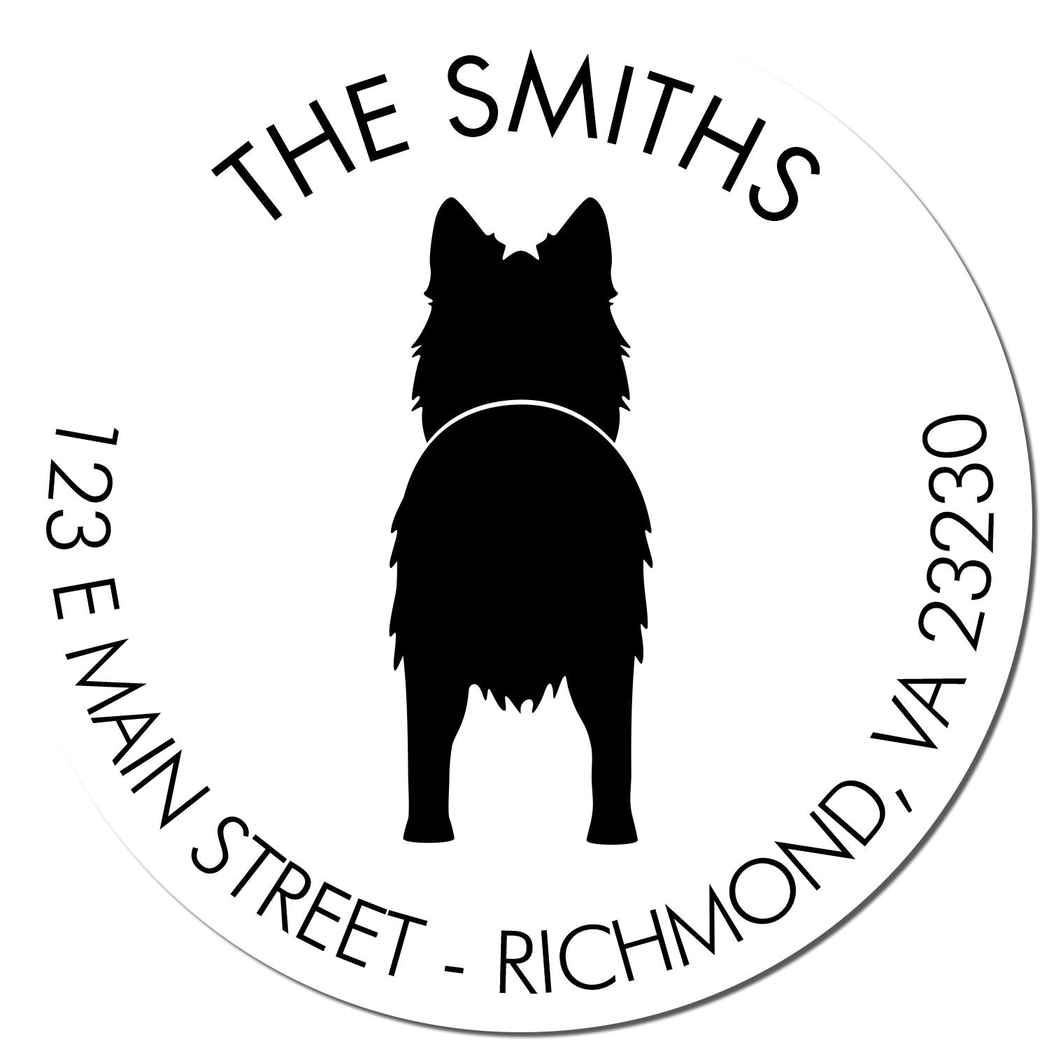 Wood Handle Long Haired German Shepherd Custom Return Address Stamper - Engineer Seal Stamps