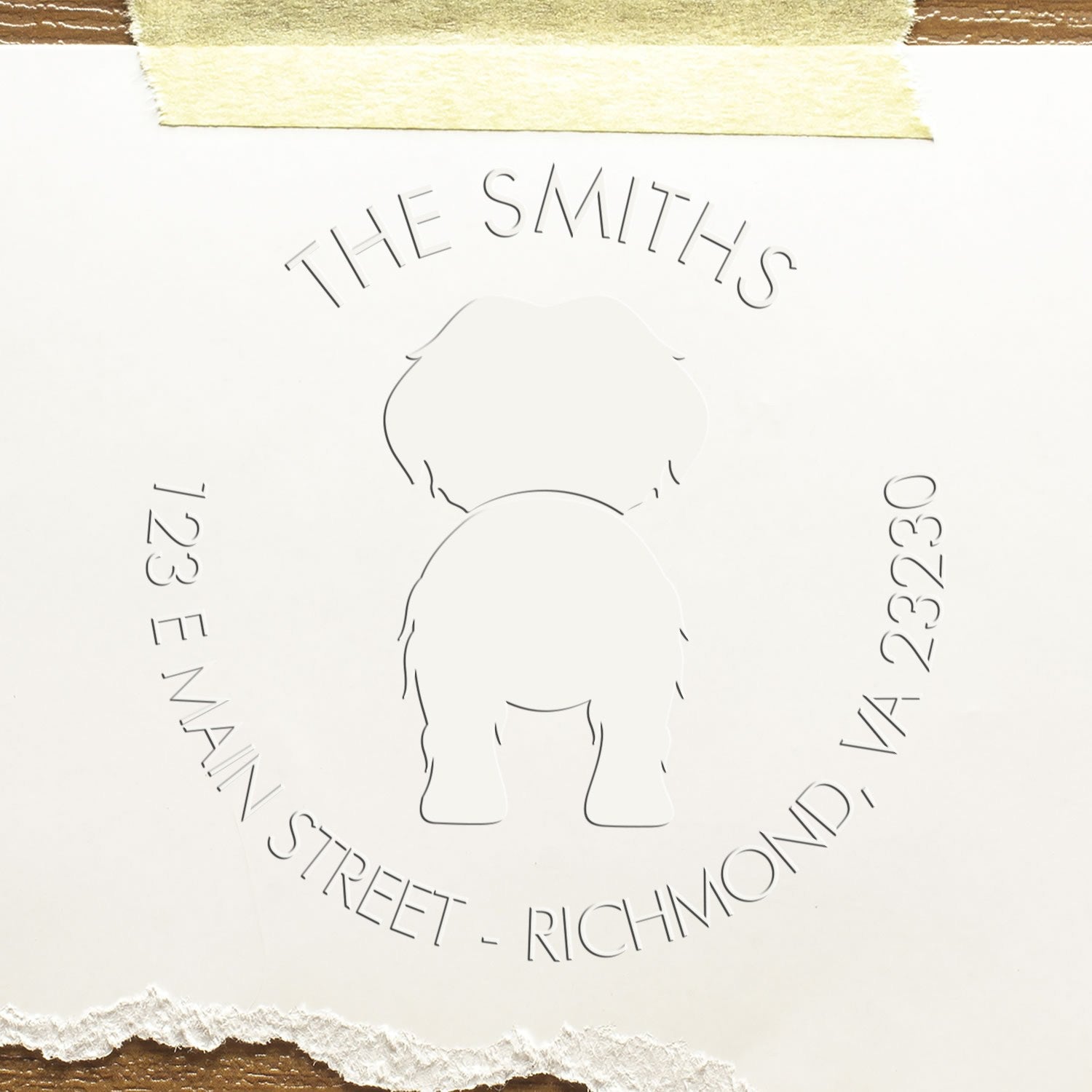 Hybrid Maltese Dog Custom Mail Address Embosser - Engineer Seal Stamps