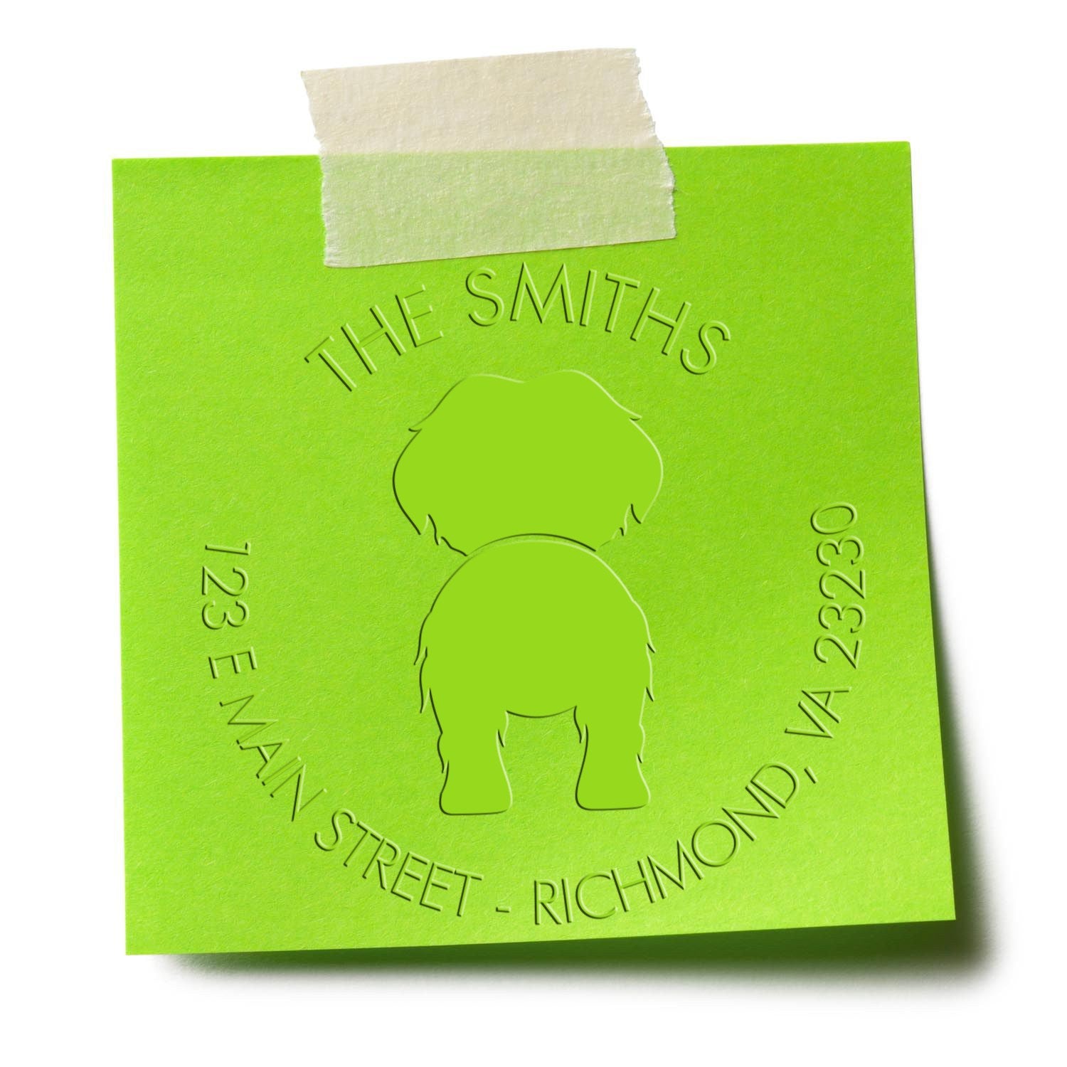 Hybrid Maltese Dog Custom Mail Address Embosser - Engineer Seal Stamps