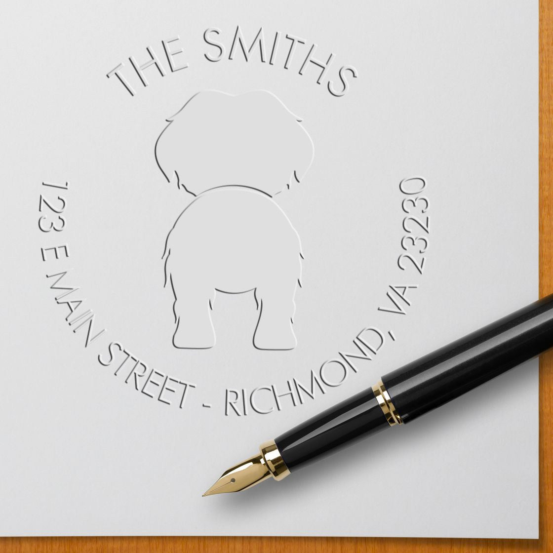 Soft Personalized Mail Address Seal Embosser with Maltese Dog