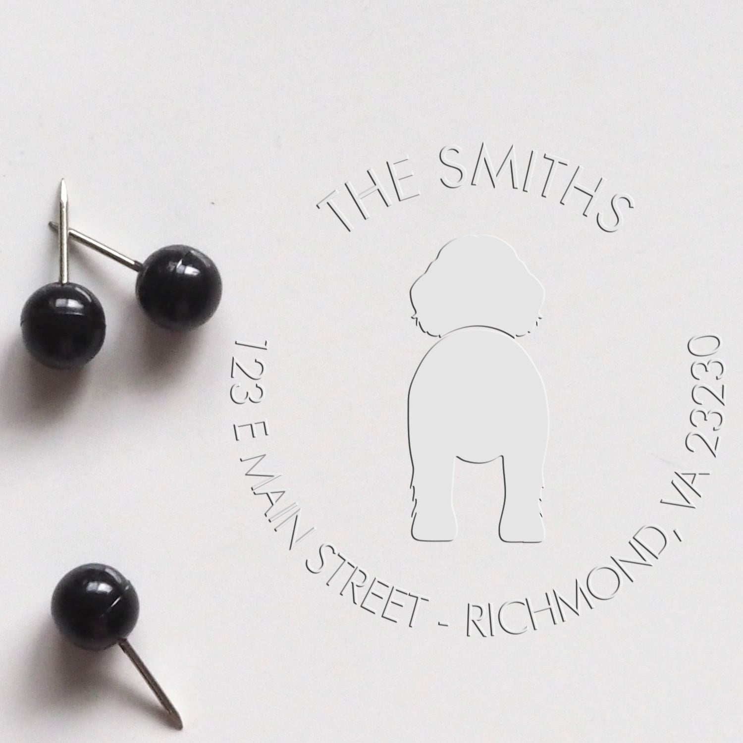 Soft Personalized Mail Address Seal with Newfoundland Dog