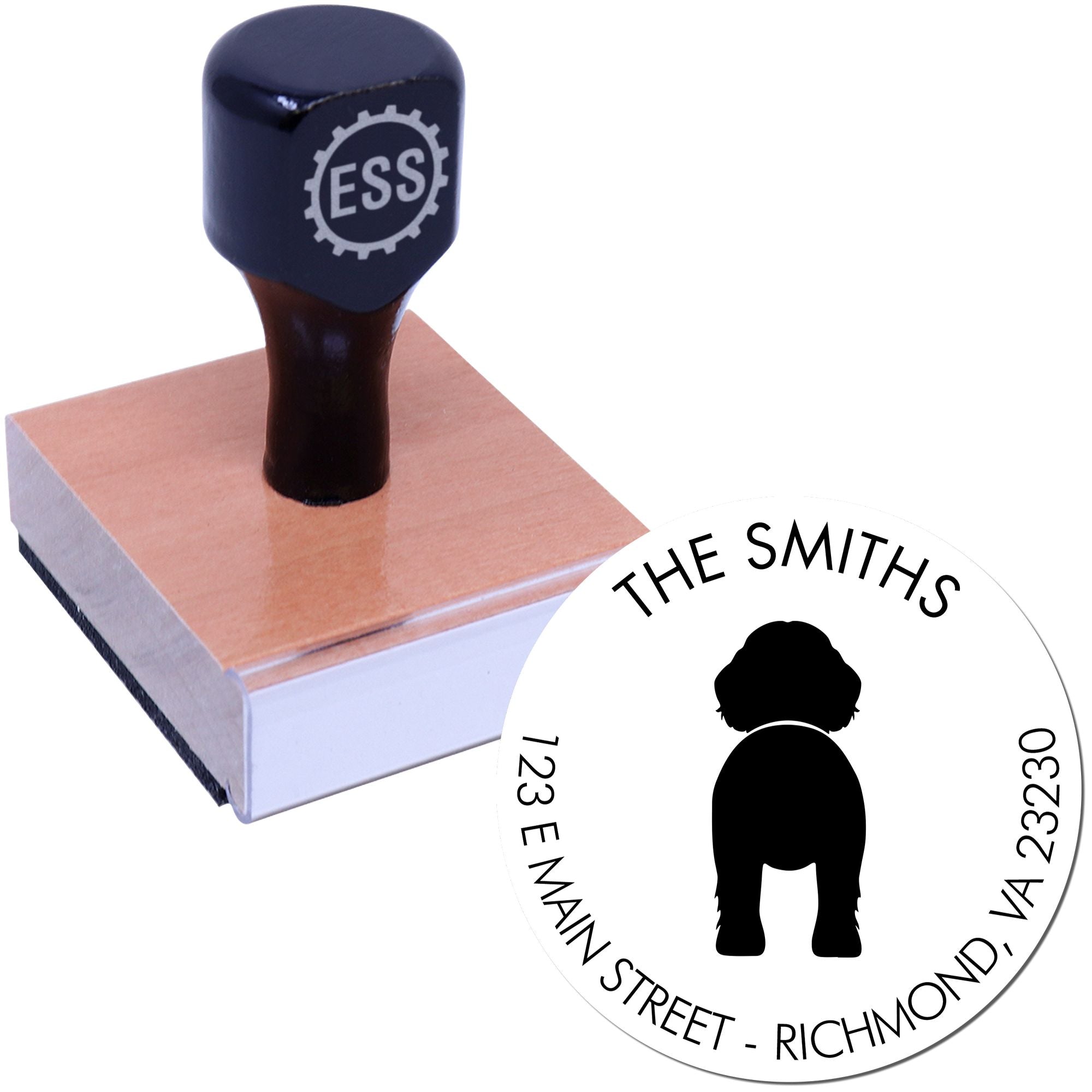 Wood Handle Newfoundland Custom Rubber Address Stamp - Engineer Seal Stamps