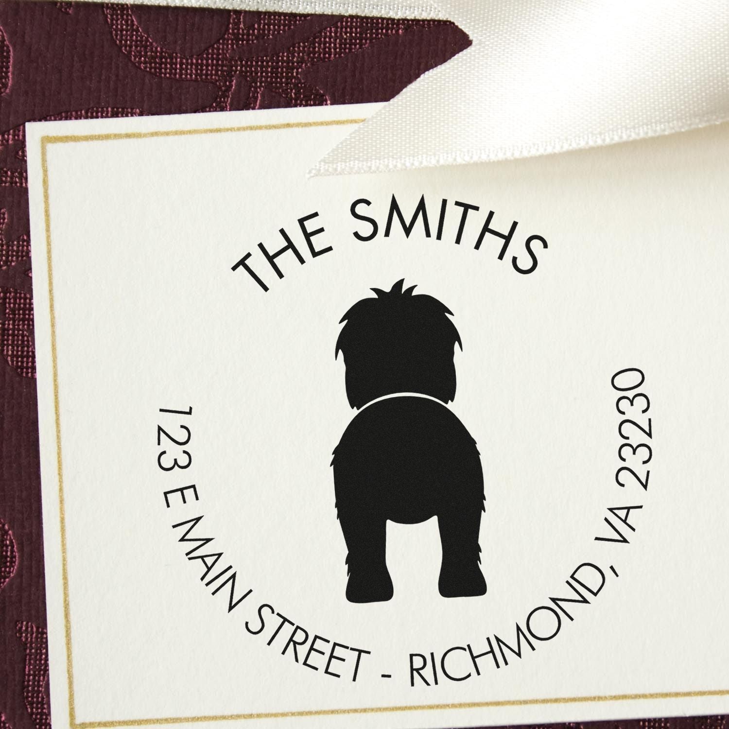 Wood Handle Old English Sheepdog Custom Rubber Address Stamp for Envelopes - Engineer Seal Stamps