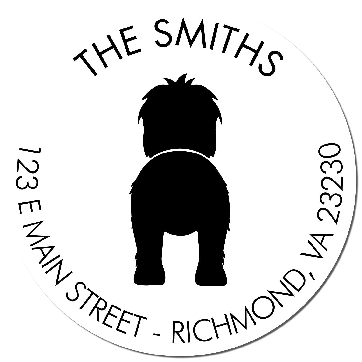 Slim Pre-Inked Old English Sheepdog Customized Mail Rubber Stamp - Engineer Seal Stamps