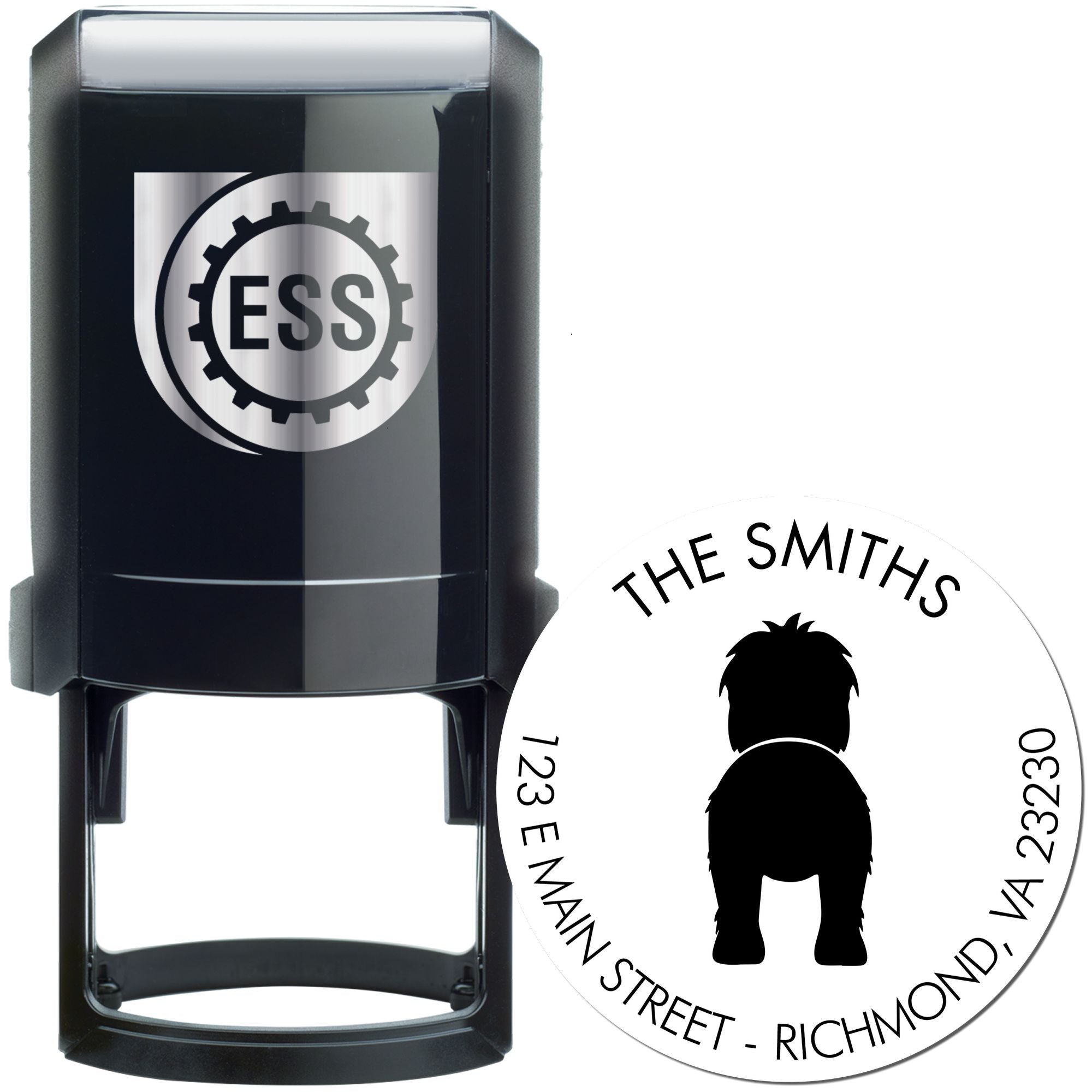 Self-Inking Old English Sheepdog Custom-Made Name and Address Stamp for Envelopes - Engineer Seal Stamps
