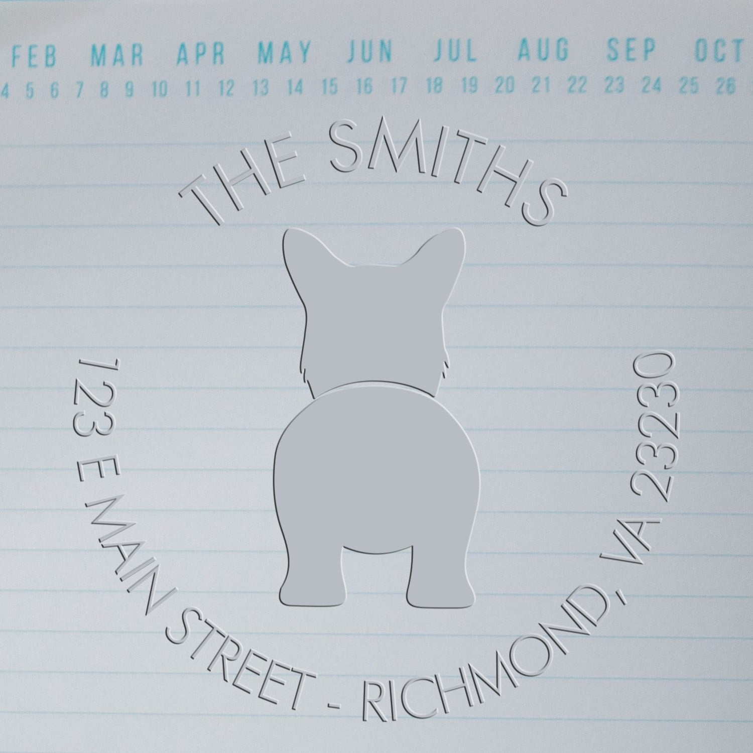 Hybrid Pembroke Welsh Corgi Dog Custom Mail Address Seal - Engineer Seal Stamps