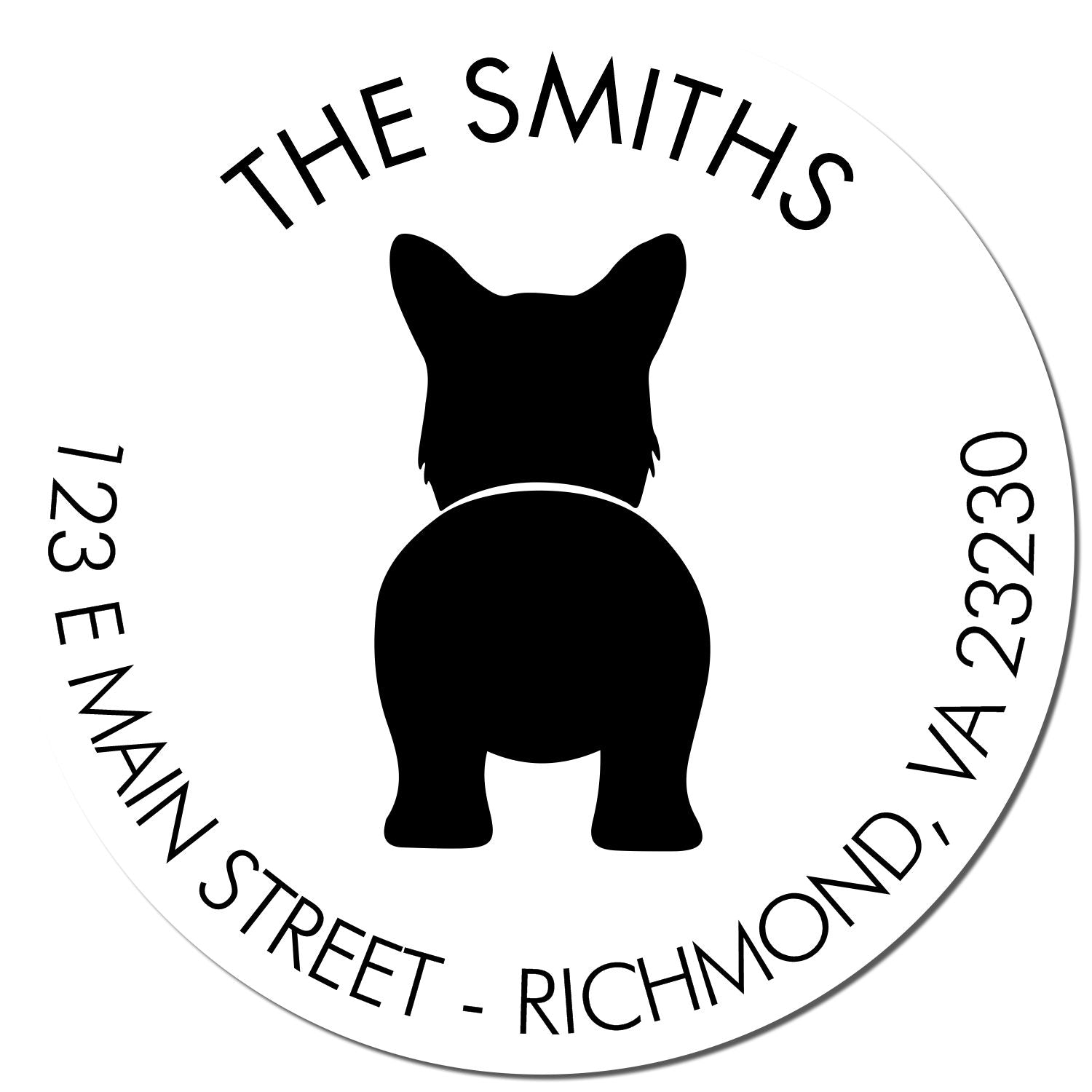 Slim Pre-Inked Pembroke Welsh Corgi Customized Home Address Stamp - Engineer Seal Stamps