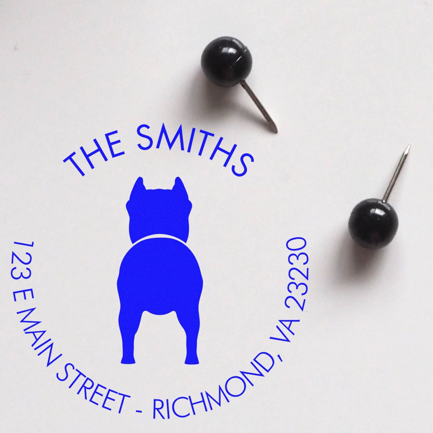 Slim Pre-Inked Pitbull Customized Home Address Rubber Stamp - Engineer Seal Stamps