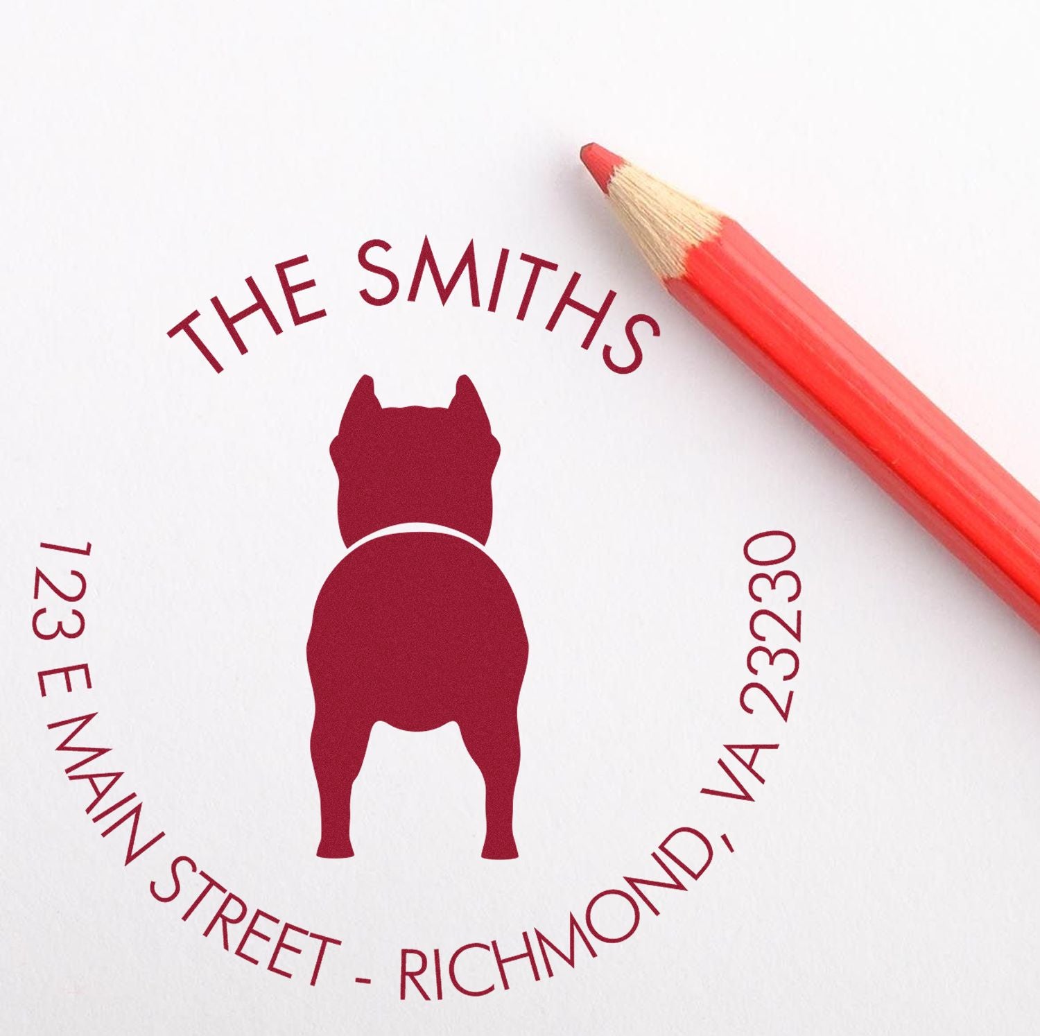 Wood Handle Pitbull Customizable Rubber Stamp - Engineer Seal Stamps