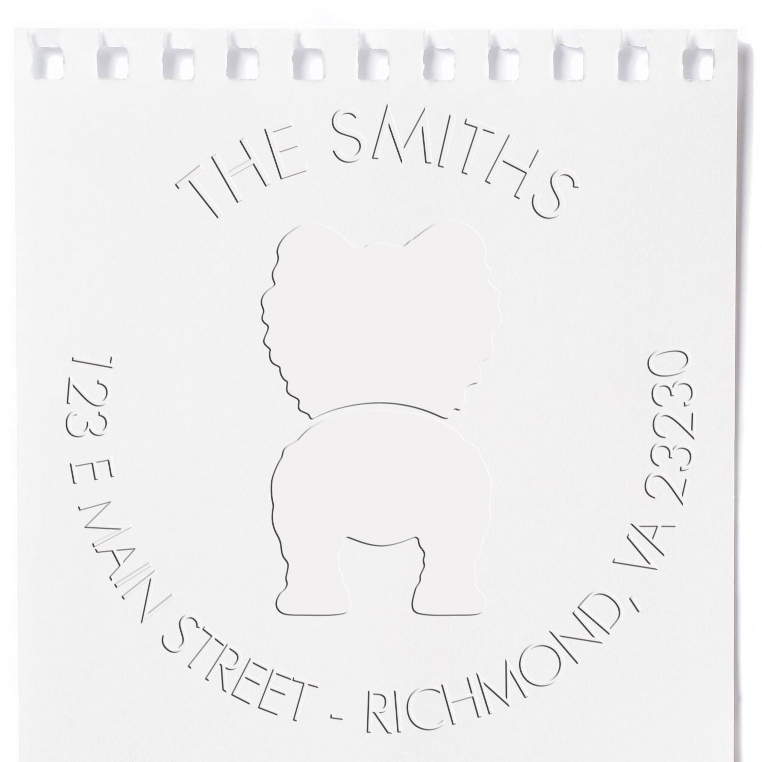 Hybrid Pomerian Dog Custom Mail Address Embossing Seal - Engineer Seal Stamps