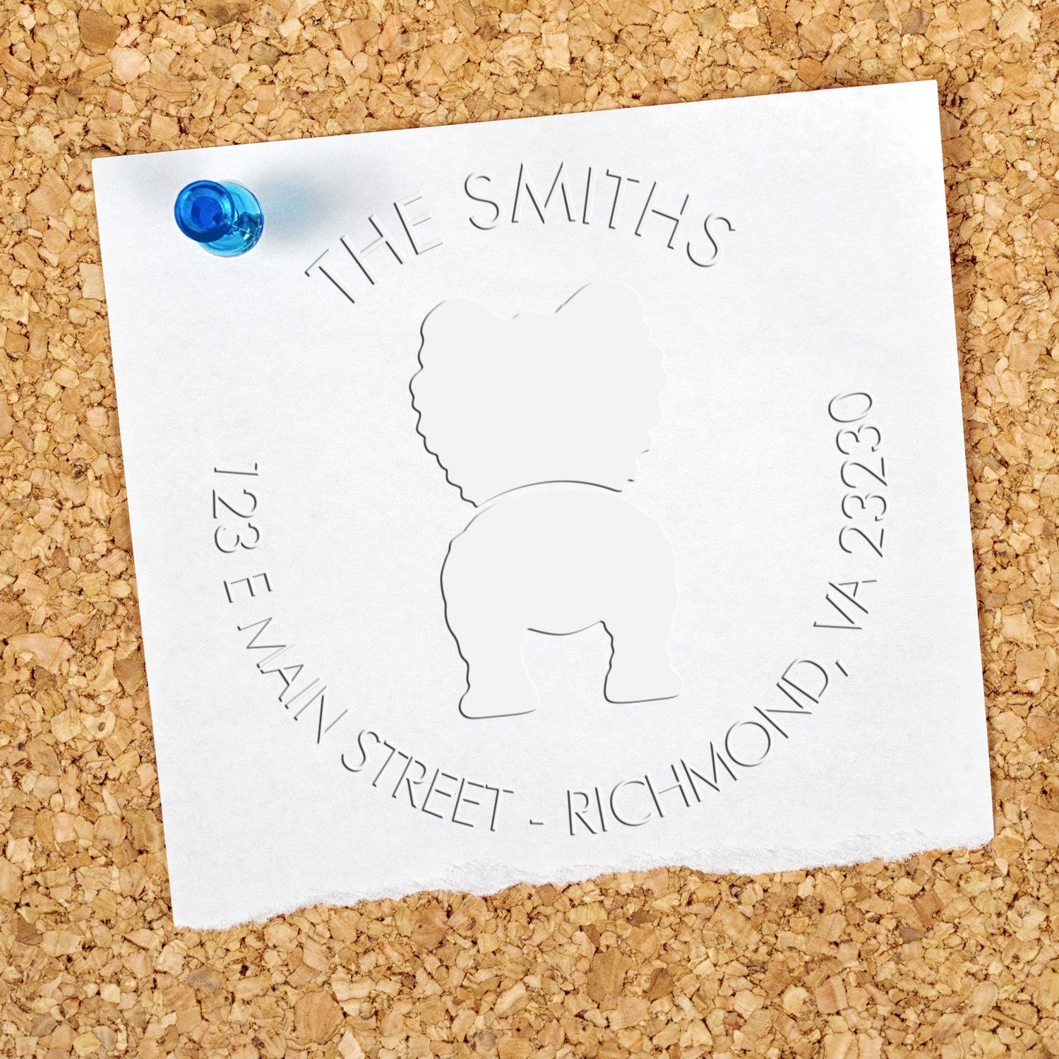 Hybrid Pomerian Dog Custom Mail Address Embossing Seal - Engineer Seal Stamps