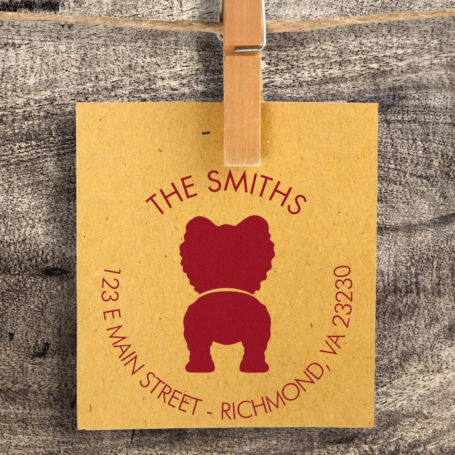 Wood Handle Pomerian Customizable Rubber Stamp - Engineer Seal Stamps