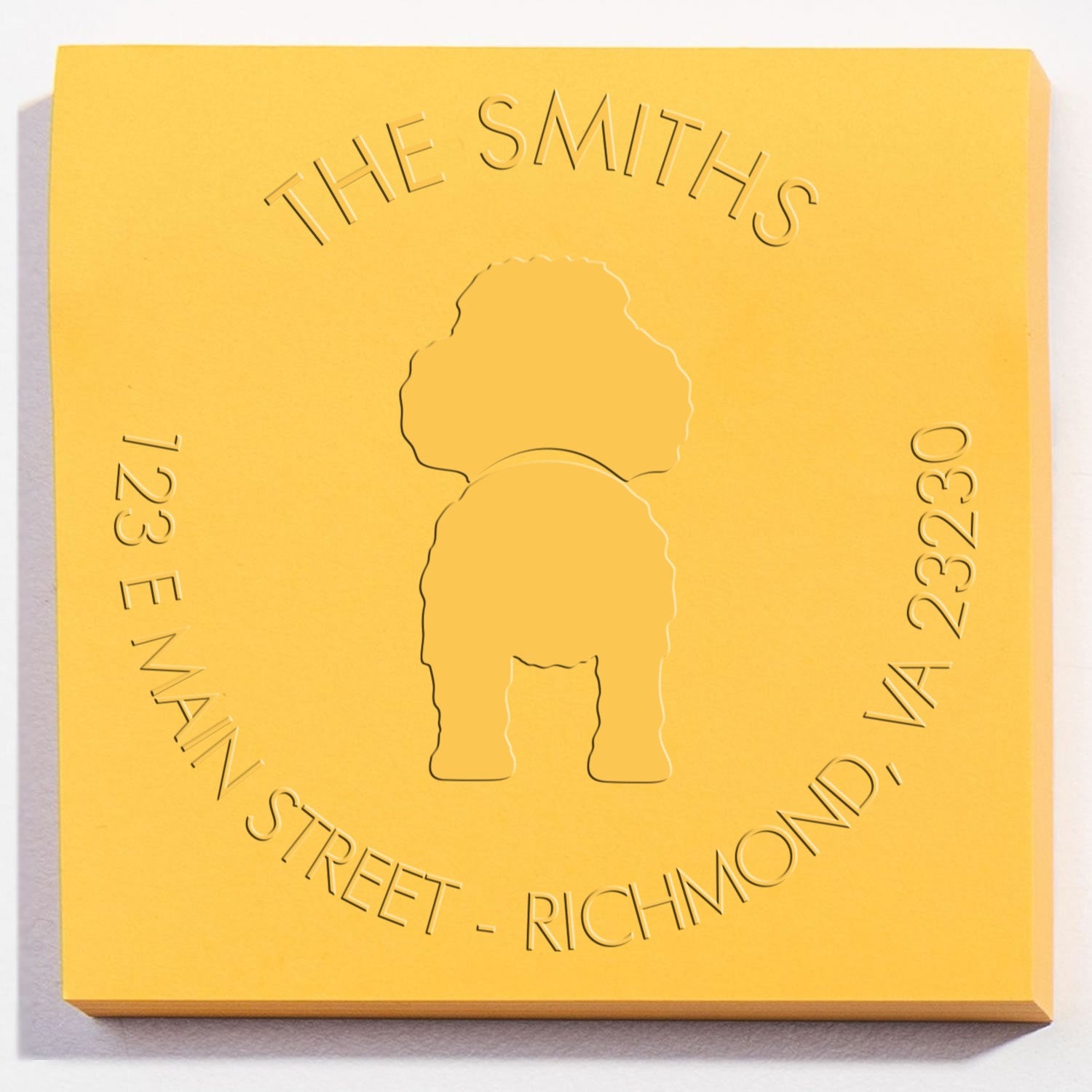 Soft Personalized Mail Address Embossed Seal with Poodle Dog - Engineer Seal Stamps