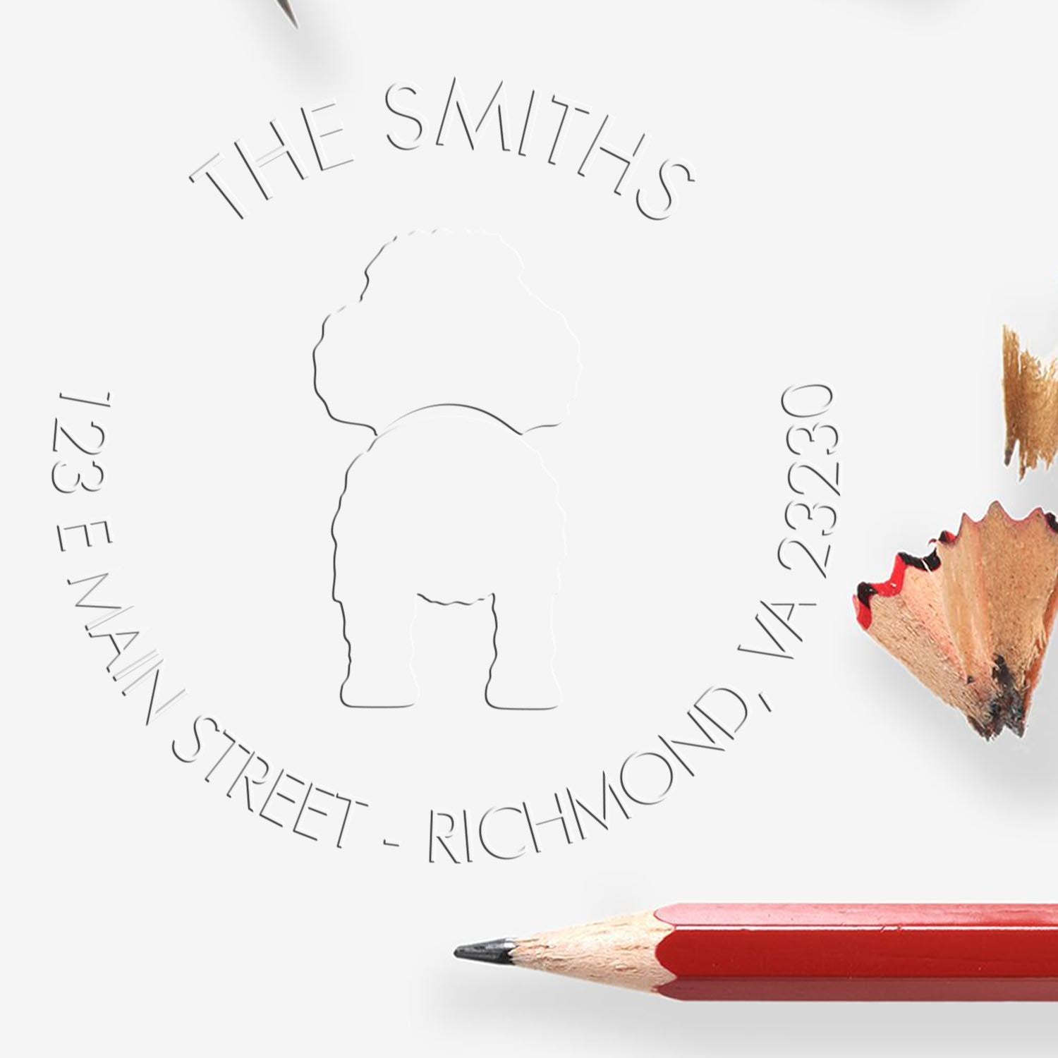 Hybrid Poodle Dog Custom Mail Address Seal Stamp - Engineer Seal Stamps