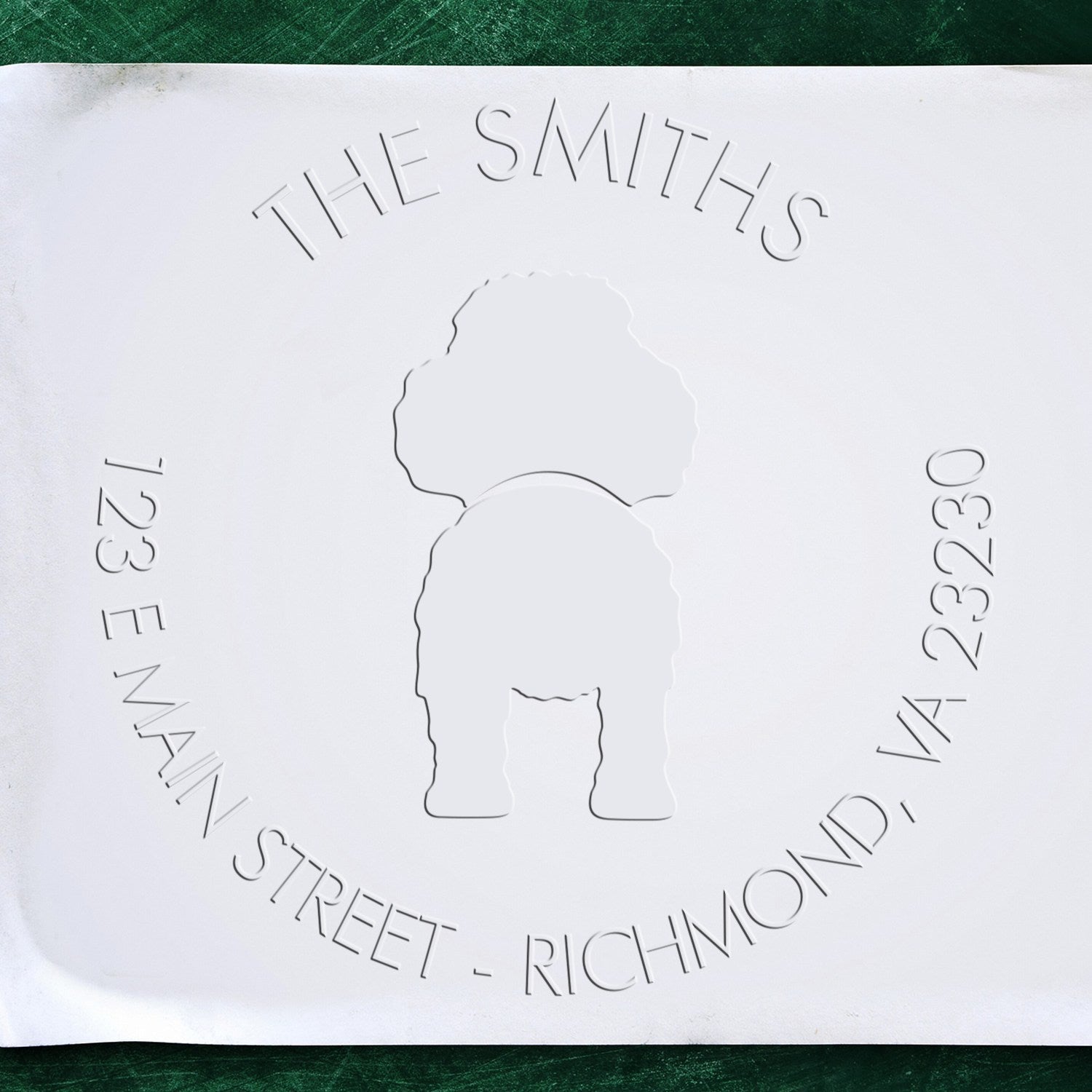 Soft Personalized Mail Address Embossed Seal with Poodle Dog