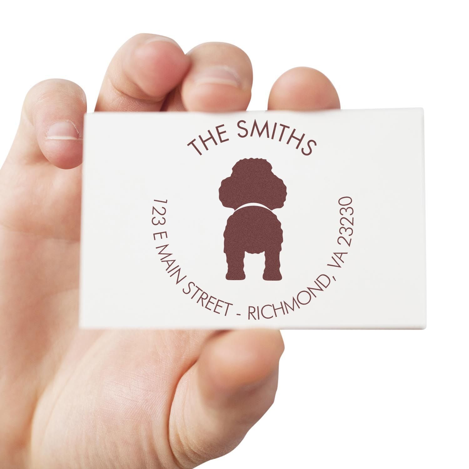 Slim Pre-Inked Poodle Customized New Home Address Rubber Stamp - Engineer Seal Stamps
