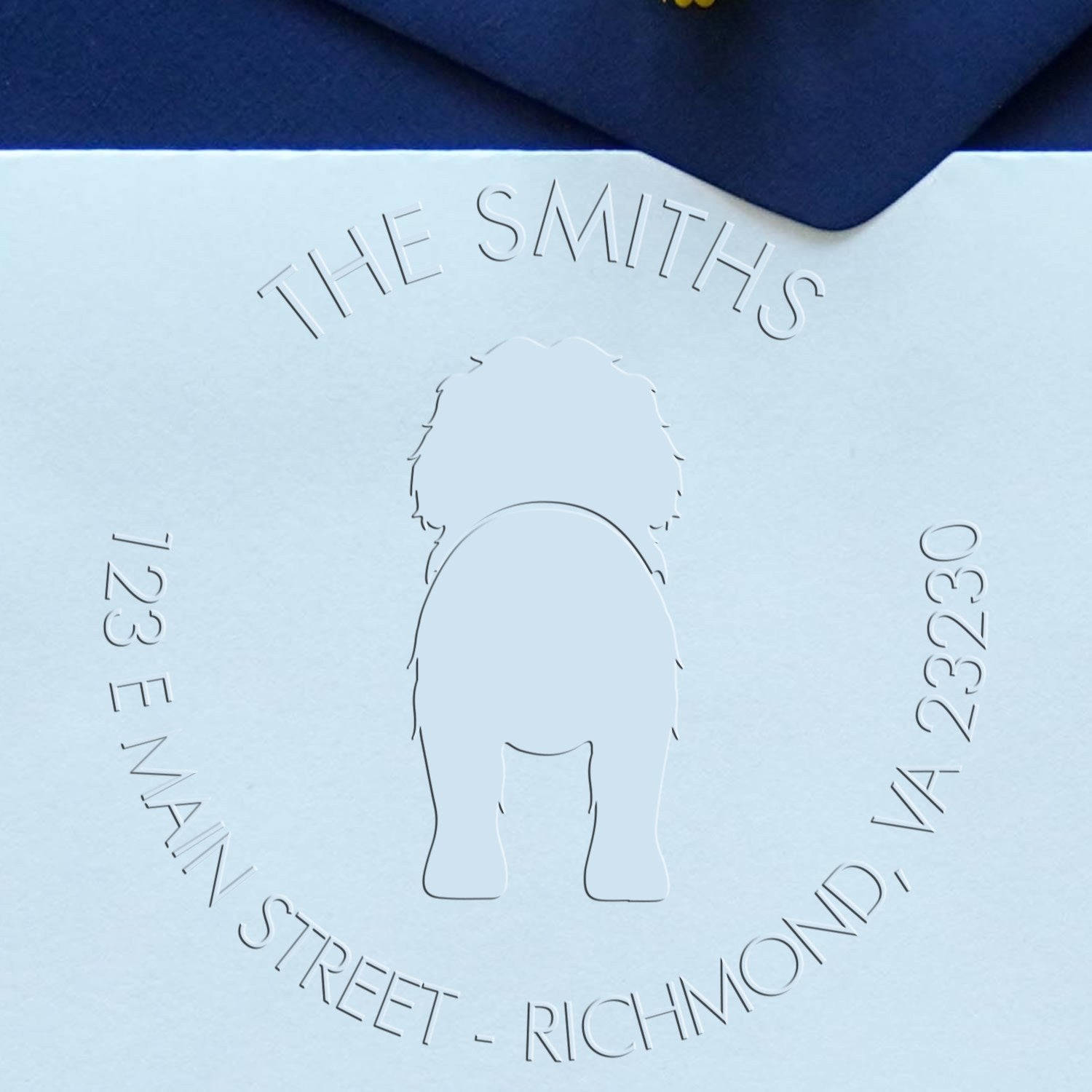 Desk Portuguese Water Dog Customizable Name and Address Seal Embosser - Engineer Seal Stamps