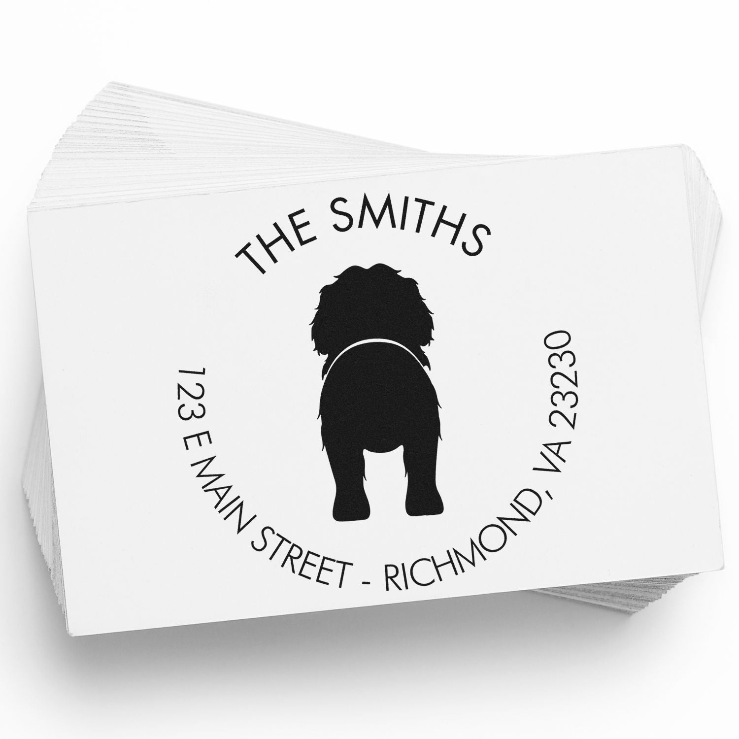 Slim Pre-Inked Portuguese Water Dog Customized Address Return Stamp - Engineer Seal Stamps