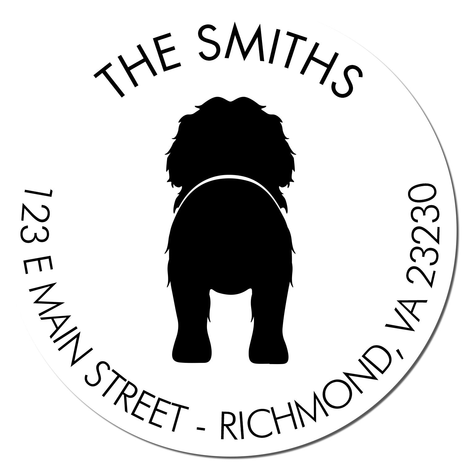 Wood Handle Portuguese Water Dog Customizable Stamp - Engineer Seal Stamps