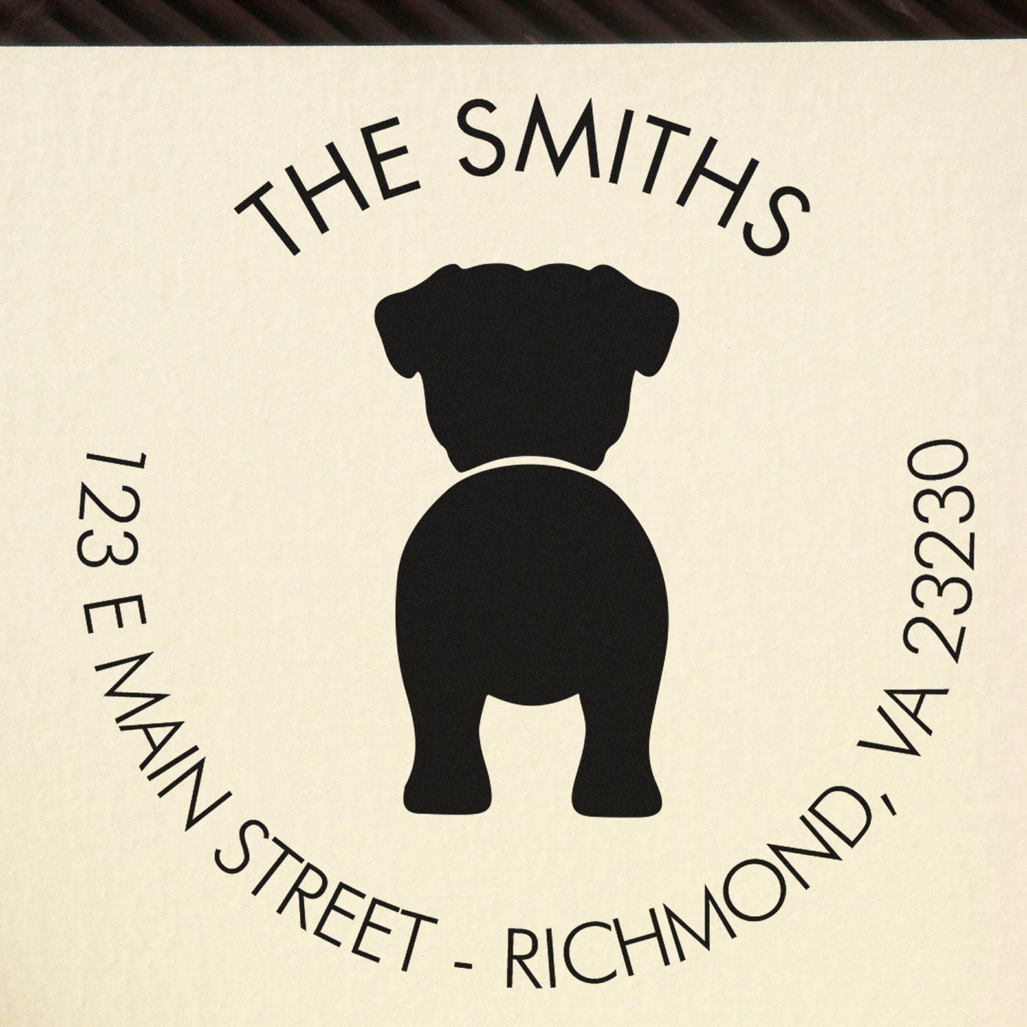 Self-Inking Pug Custom-Made New Address Stamp - Engineer Seal Stamps