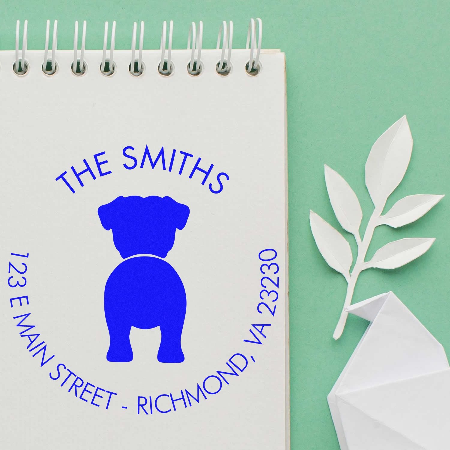 Self-Inking Pug Custom-Made New Address Stamp - Engineer Seal Stamps