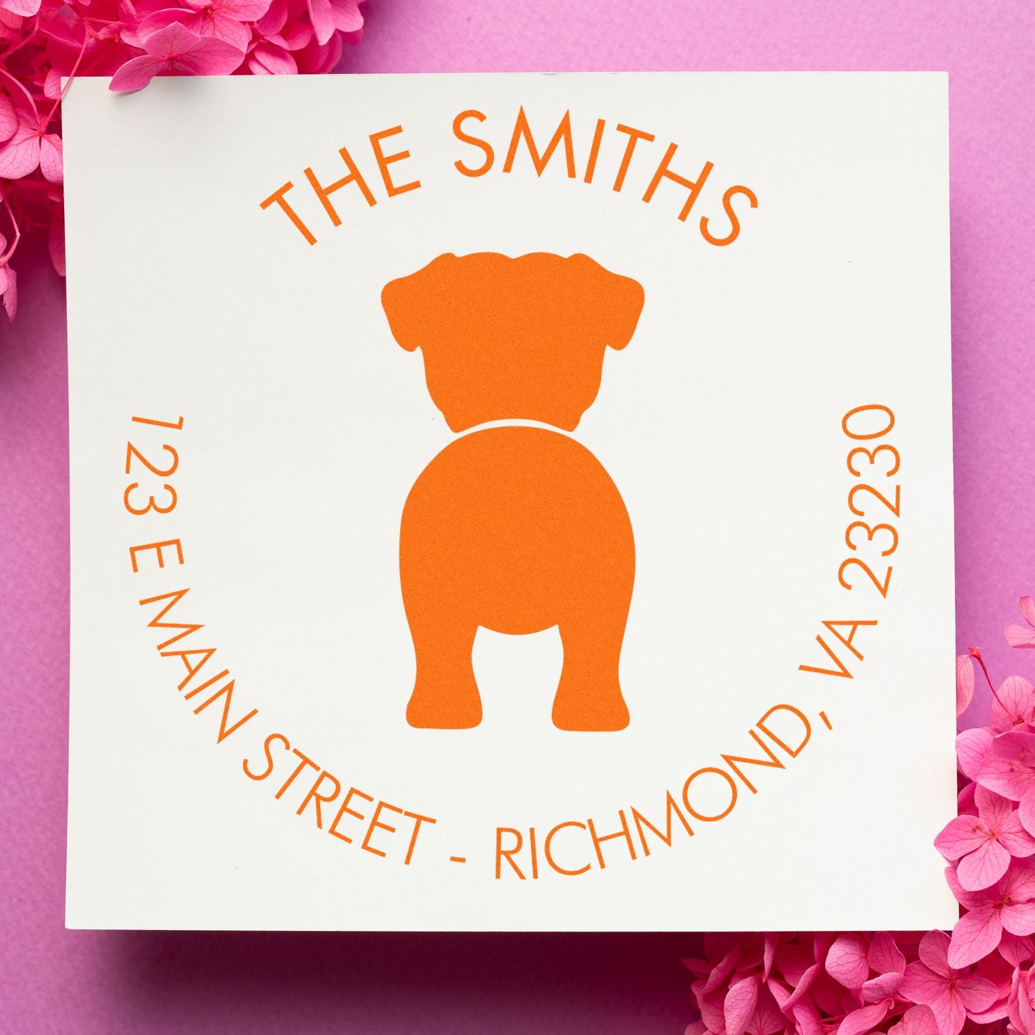 Self-Inking Pug Custom-Made New Address Stamp - Engineer Seal Stamps