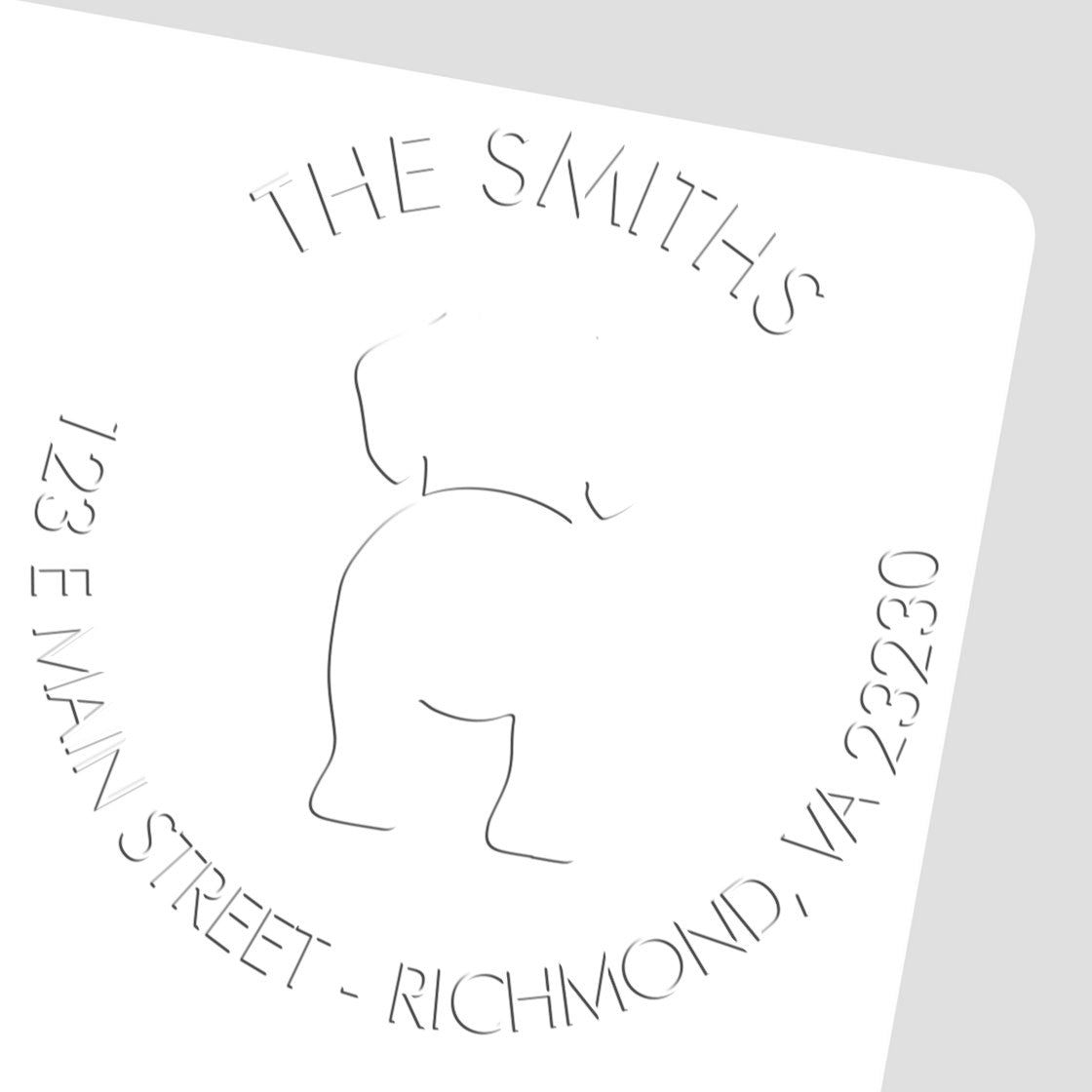 Soft Personalized Name and Address Seal Embosser with Puggle Dog - Engineer Seal Stamps