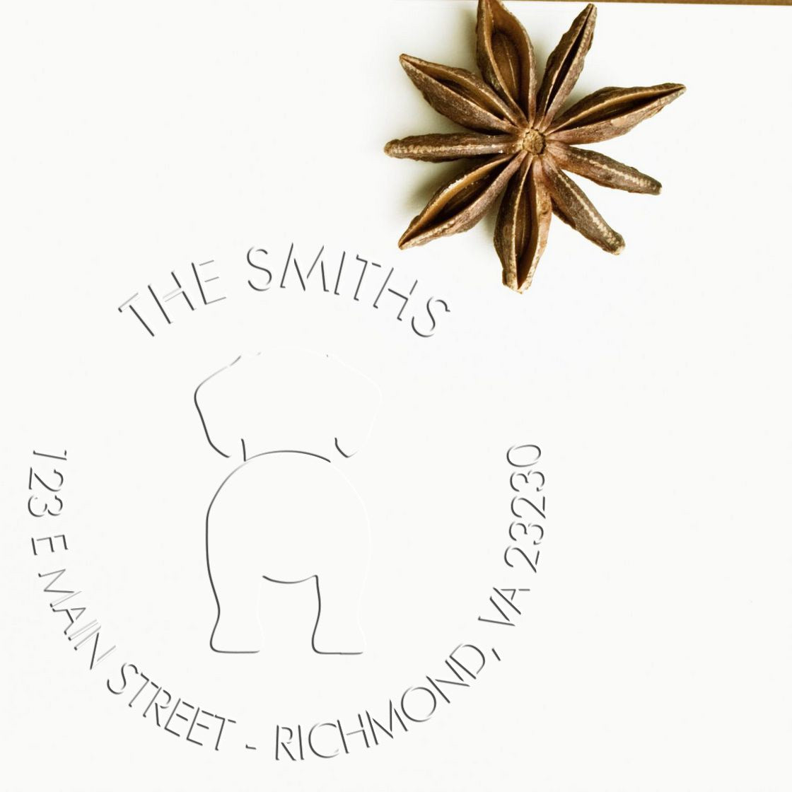 Hybrid Puggle Dog Custom Name and Address Embosser - Engineer Seal Stamps