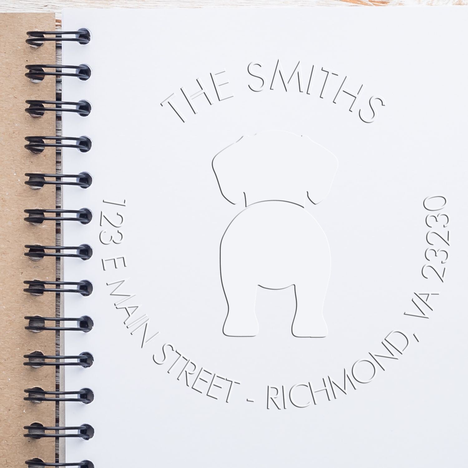 Desk Puggle Customizable Name and Address Embossing Stamp - Engineer Seal Stamps