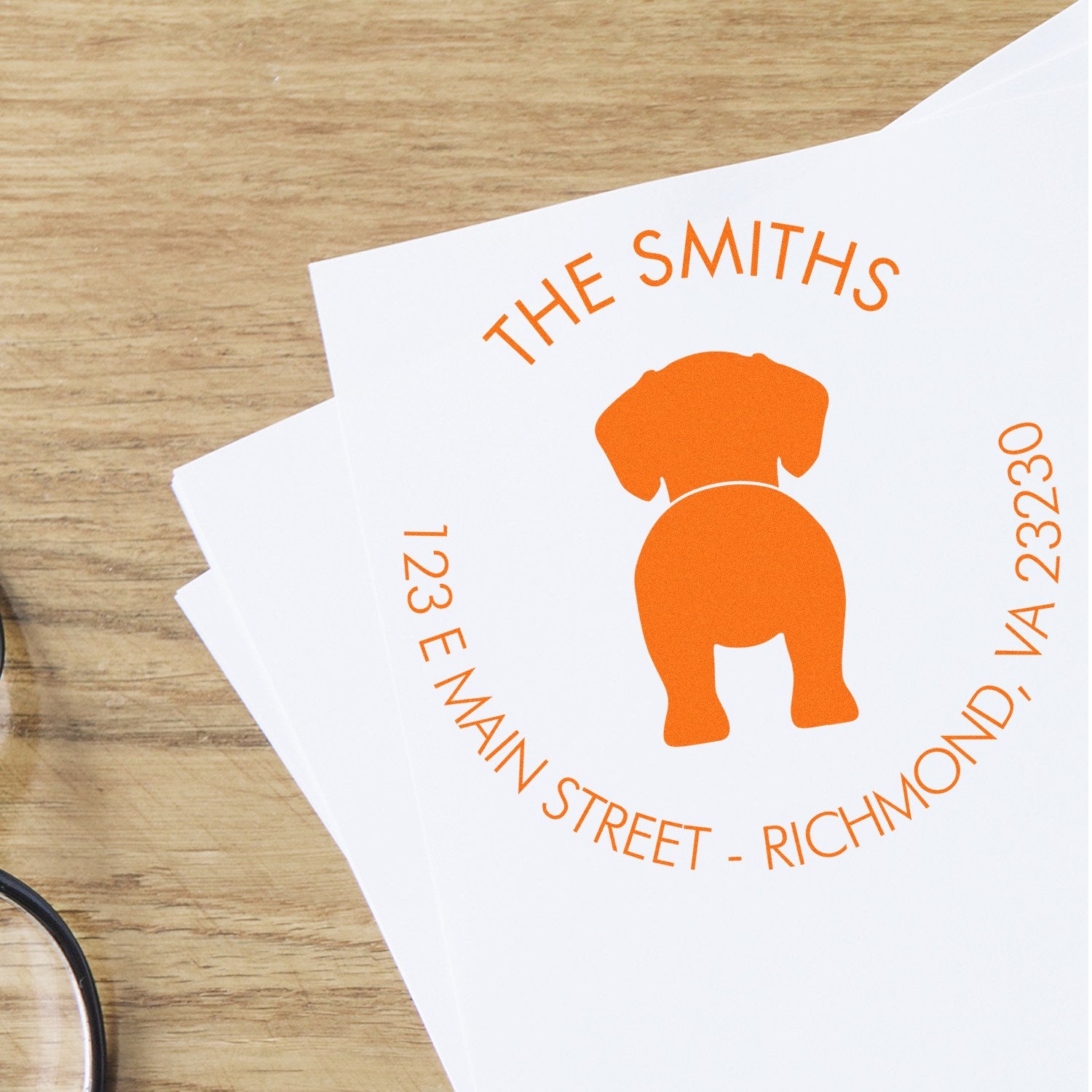 Self-Inking Puggle Custom-Made New Address Stamp for Envelopes - Engineer Seal Stamps