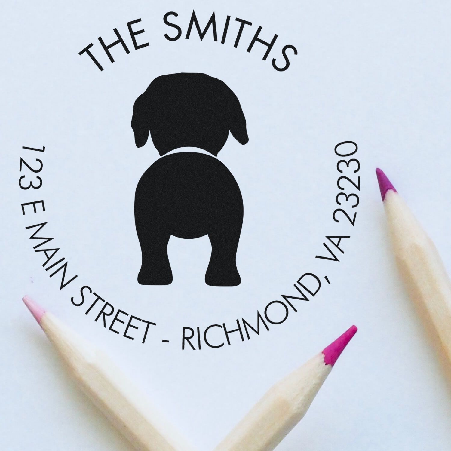 Slim Pre-Inked Rottweiler Customized Mail Address Stamp - Engineer Seal Stamps