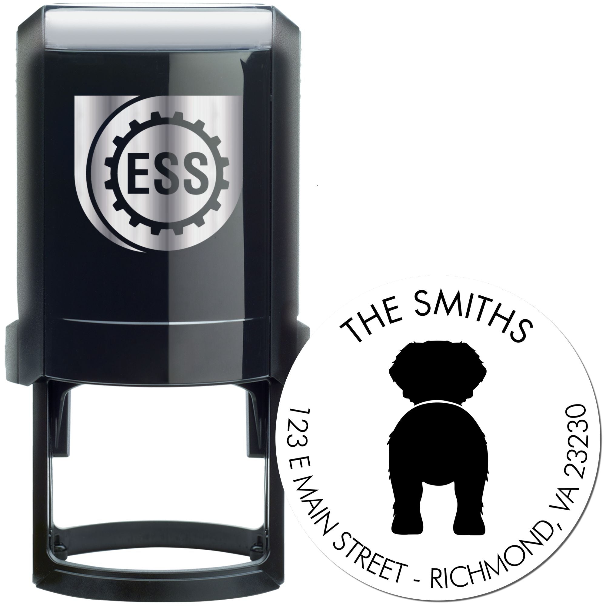 Self-Inking Saint Bernard Custom-Made New Address Stamper - Engineer Seal Stamps