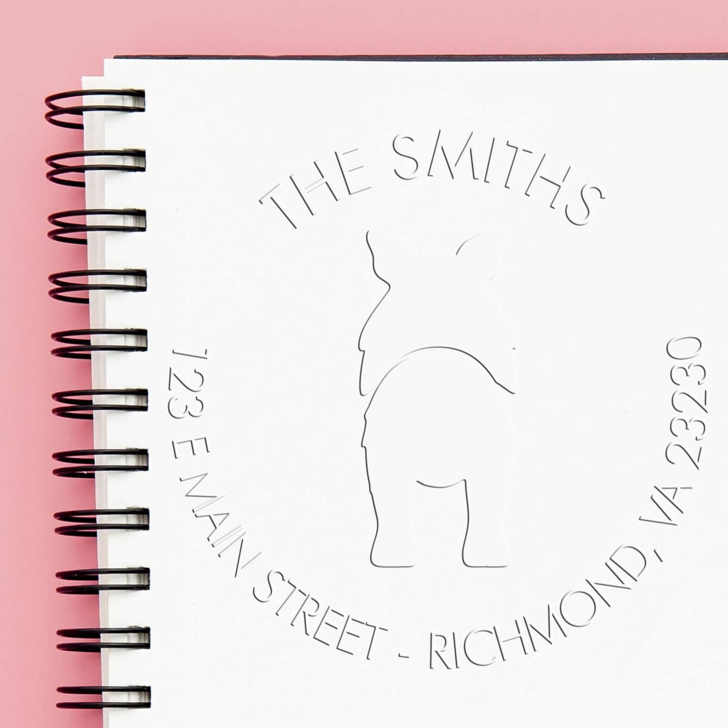 Soft Personalized Name and Address Seal Stamp with Shetland Sheepdog Dog