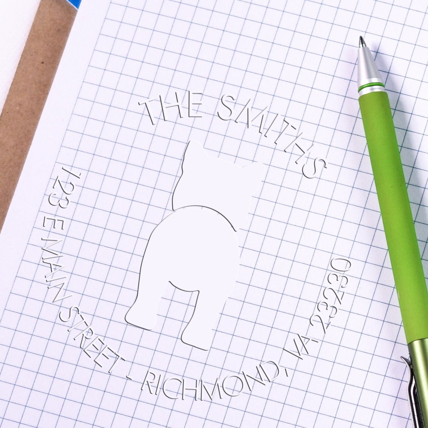 Hybrid Shiba Inu Dog Custom Name and Address Embossing Seal - Engineer Seal Stamps