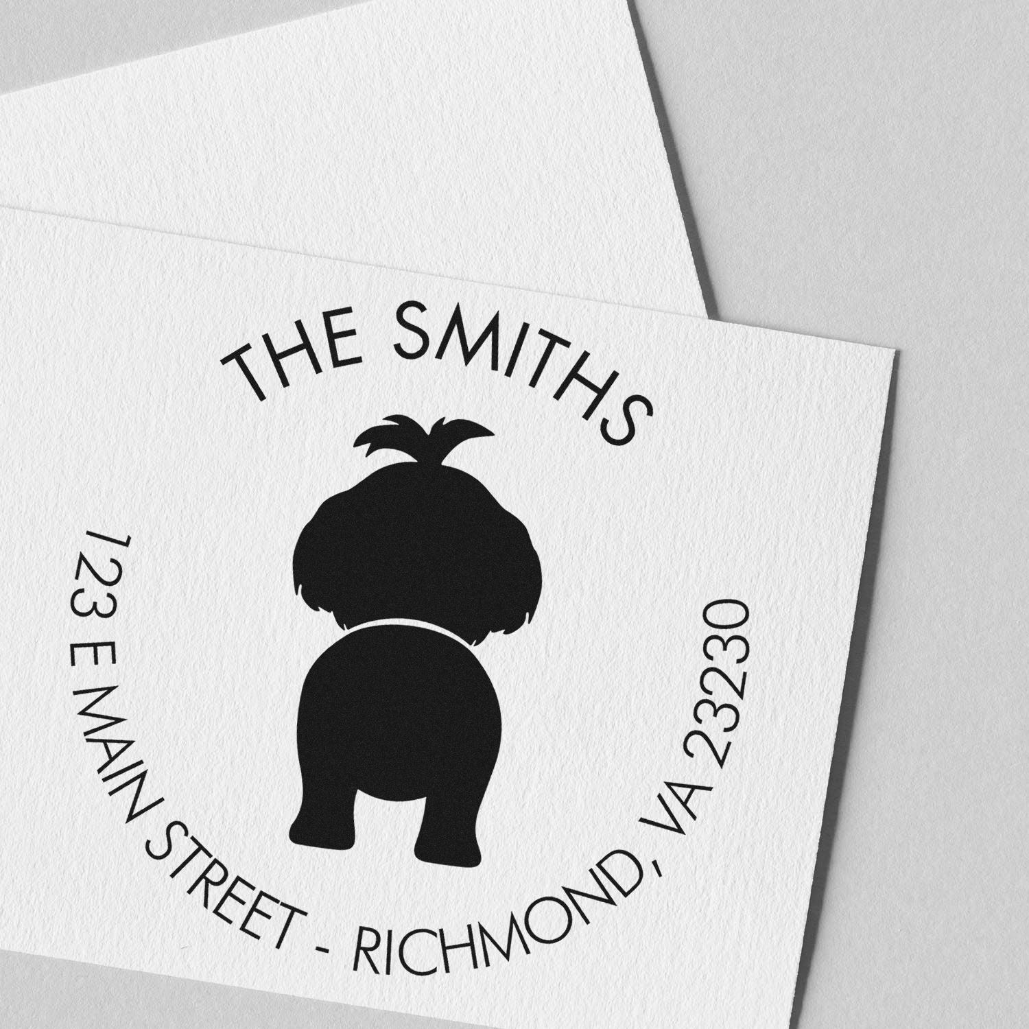 Slim Pre-Inked Shih Tzu Customized Home Address Stamp - Engineer Seal Stamps
